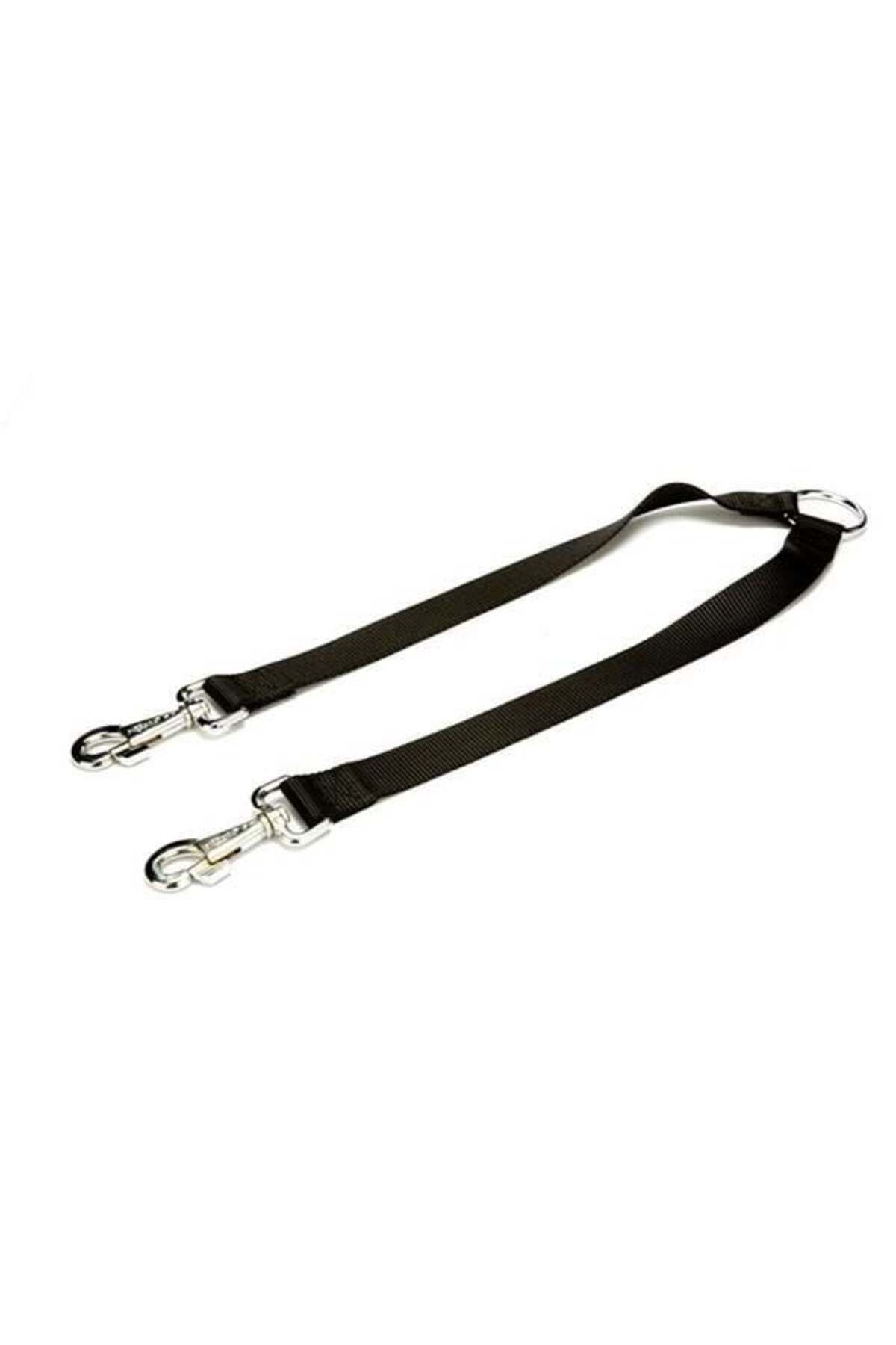 O Dog Doggie Dokuma Çift Köpek Gezdirme Tasma Aparatı Medium Siyah 2.5x70-60 Cm - Petshopundan