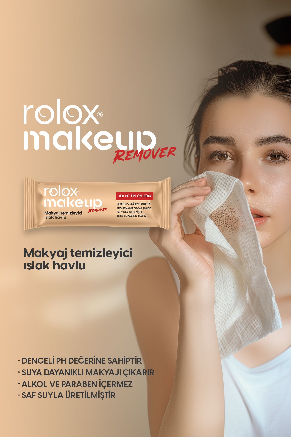 Rolox Makeup Remover 50 Paket - Makyaj Temizleyici Islak Havlu