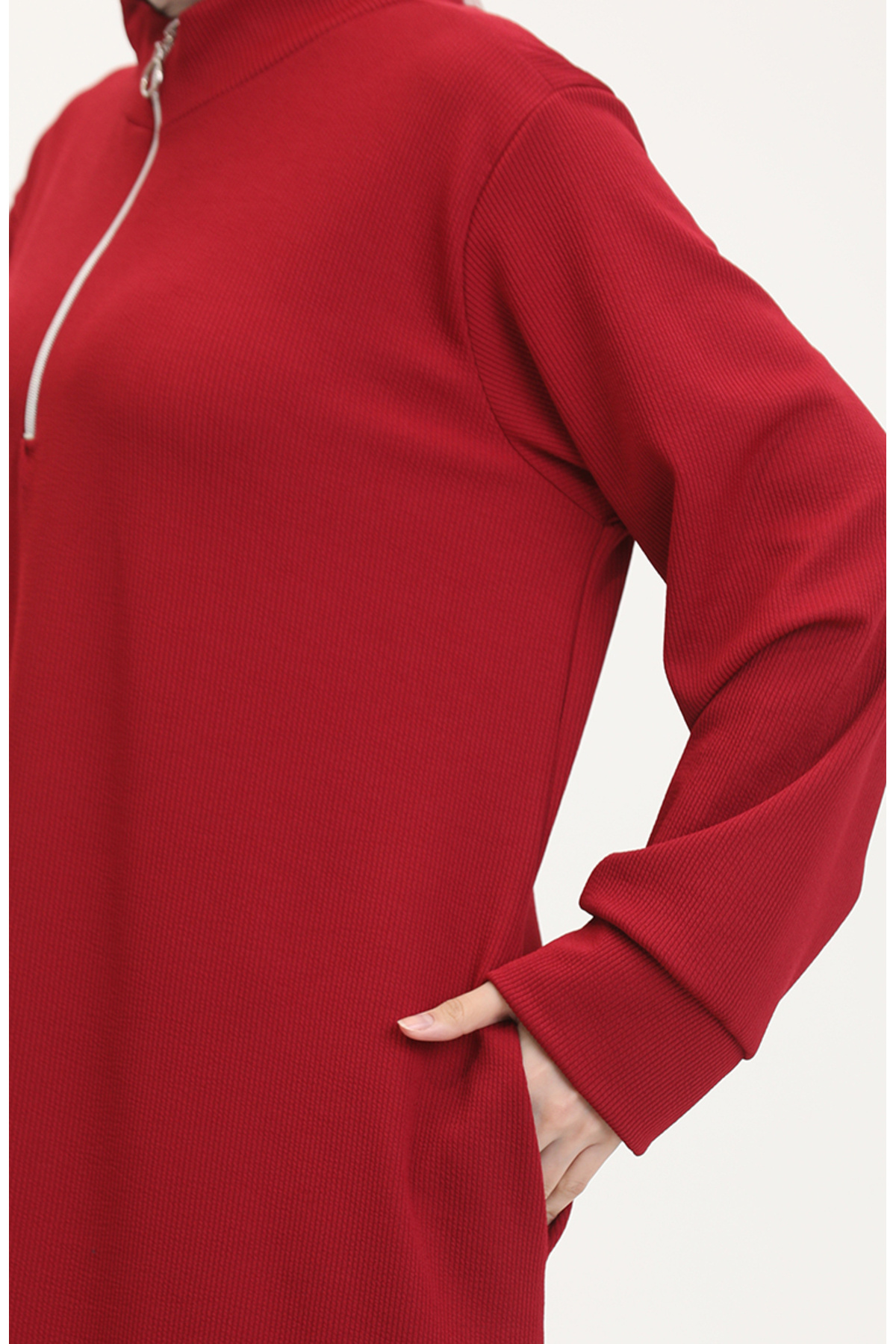 sefamerve-Rollkragen-Sportkleid 0282-07 Weinrot 4