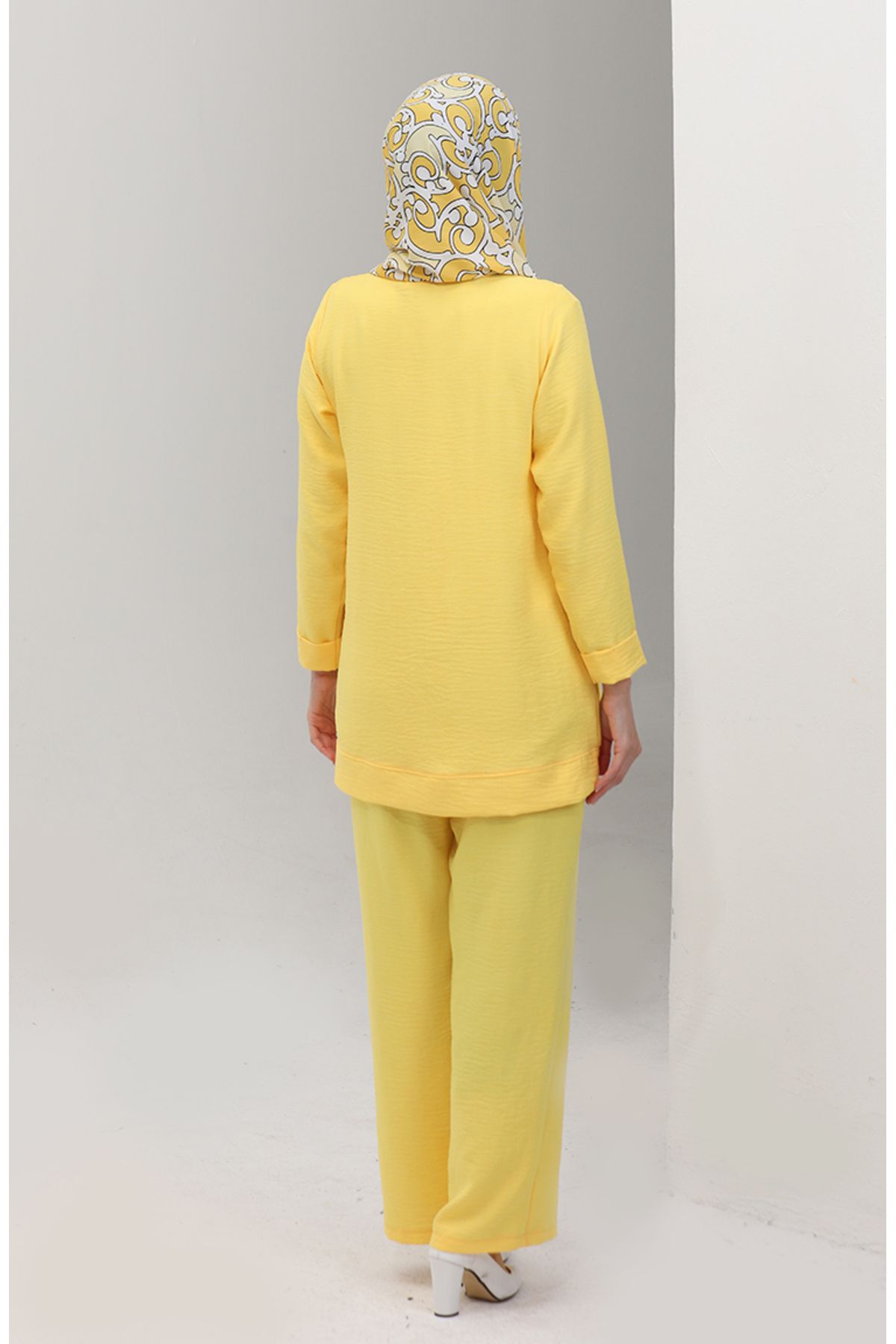 sefamerve-Yellow Tunic and Trousers Set - 20033-02 5