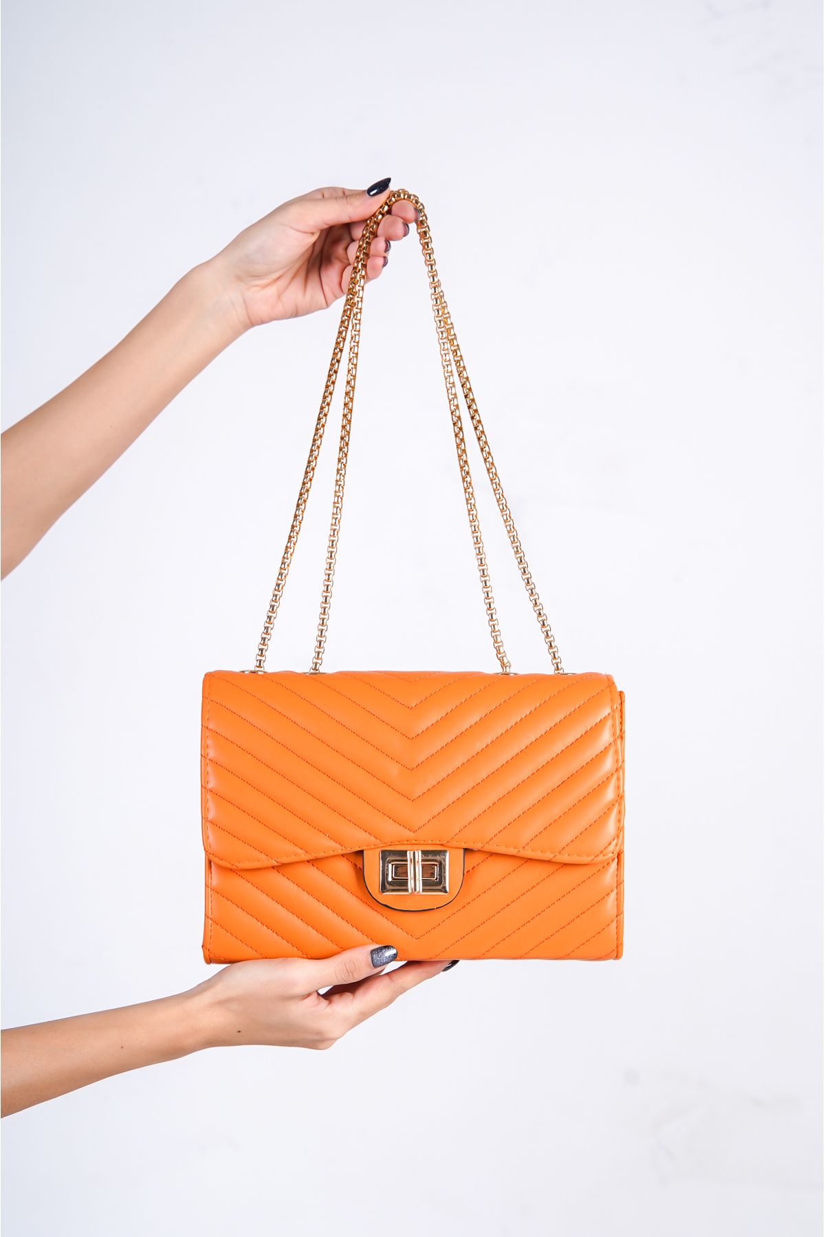 Capone Outfitters-Capone London Quilted Orange Women's Bag 1