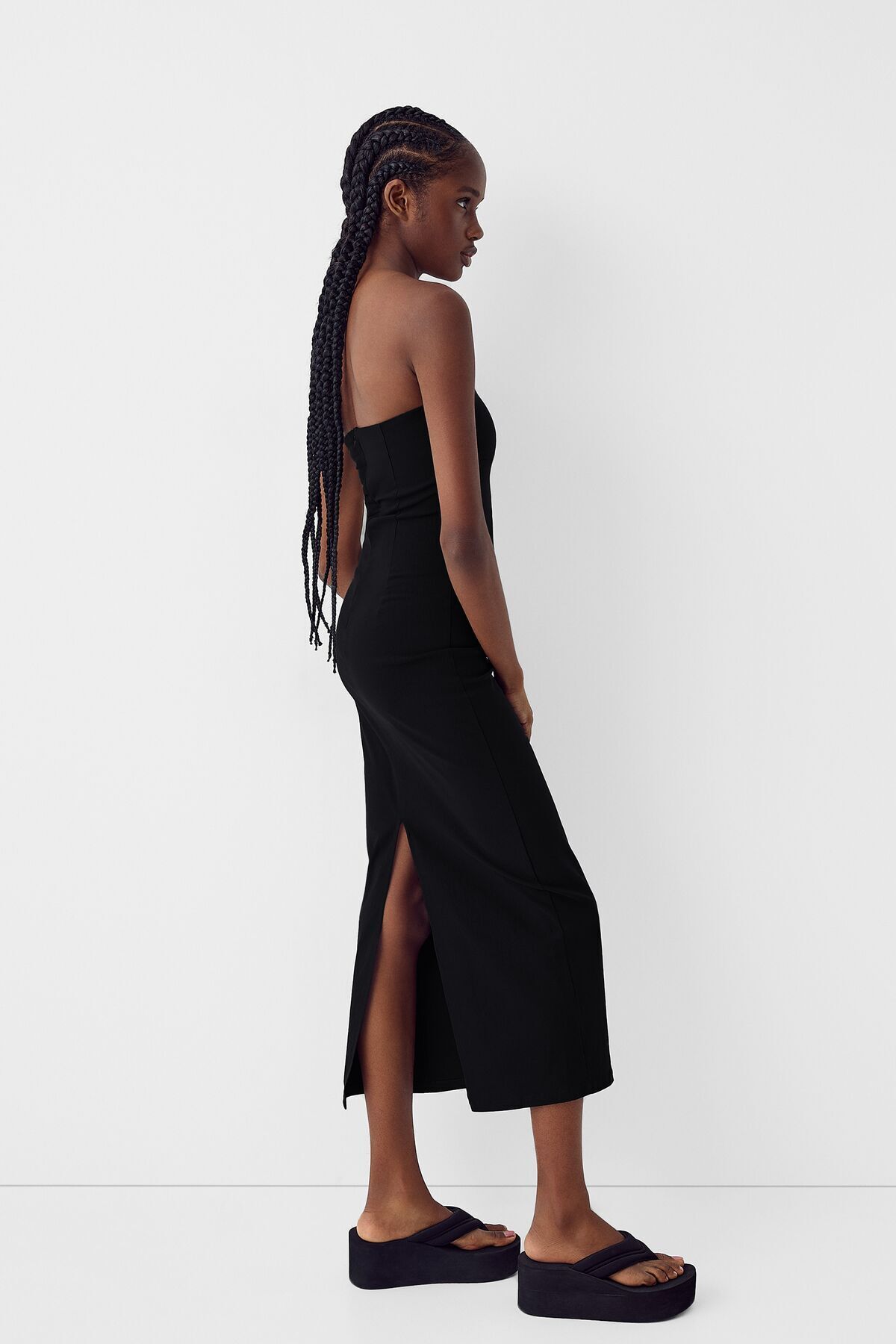 Bershka-Bandeau neckline midi dress 5