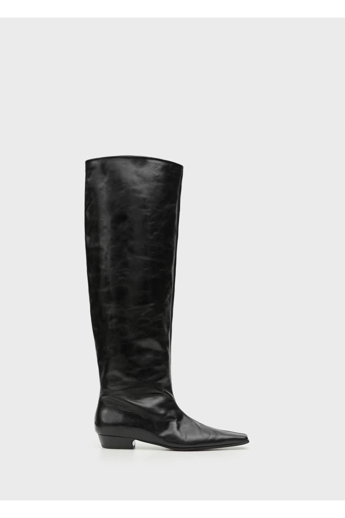 MANGO Woman-100% Leather High Boots 3
