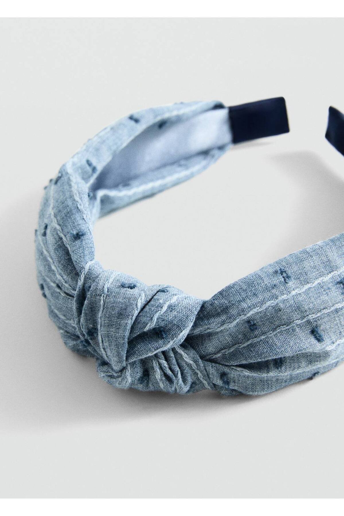 MANGO Kids-Geknotetes Denim-Haarband 1