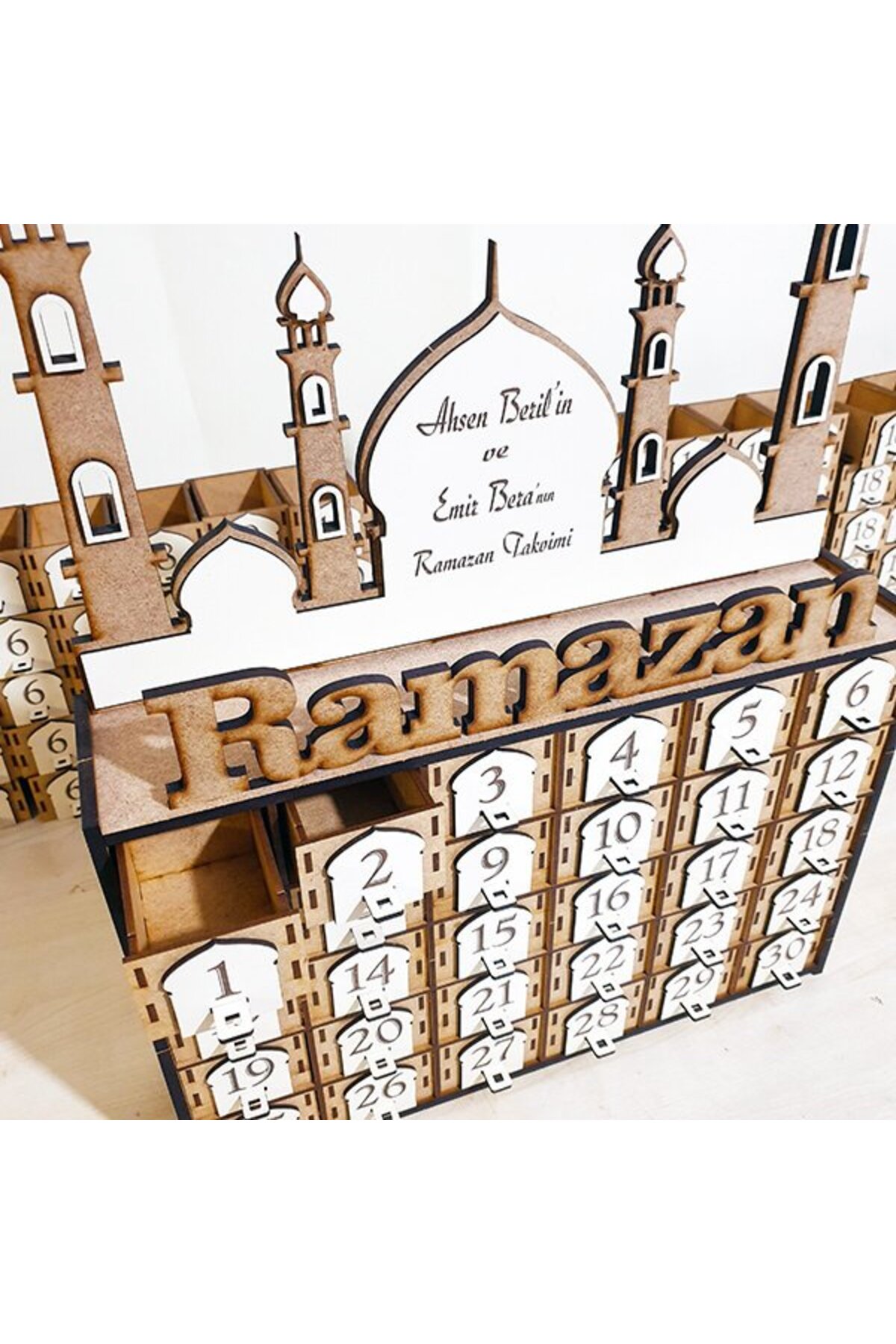 تقویم رمضان Rtm-01 | اسباببازی چوبی آموزشی - جعبههای هدیه ویژه رمضان با کشو