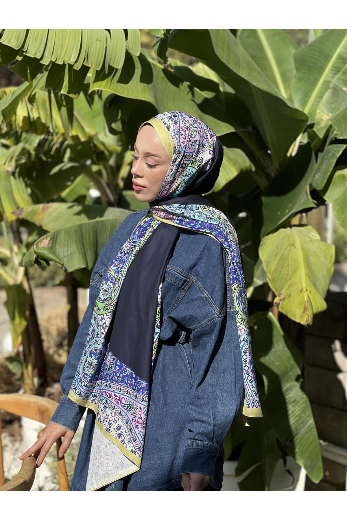 Modakaşmir-Diji Medina Silk - Shawl with Macrame Pattern 3