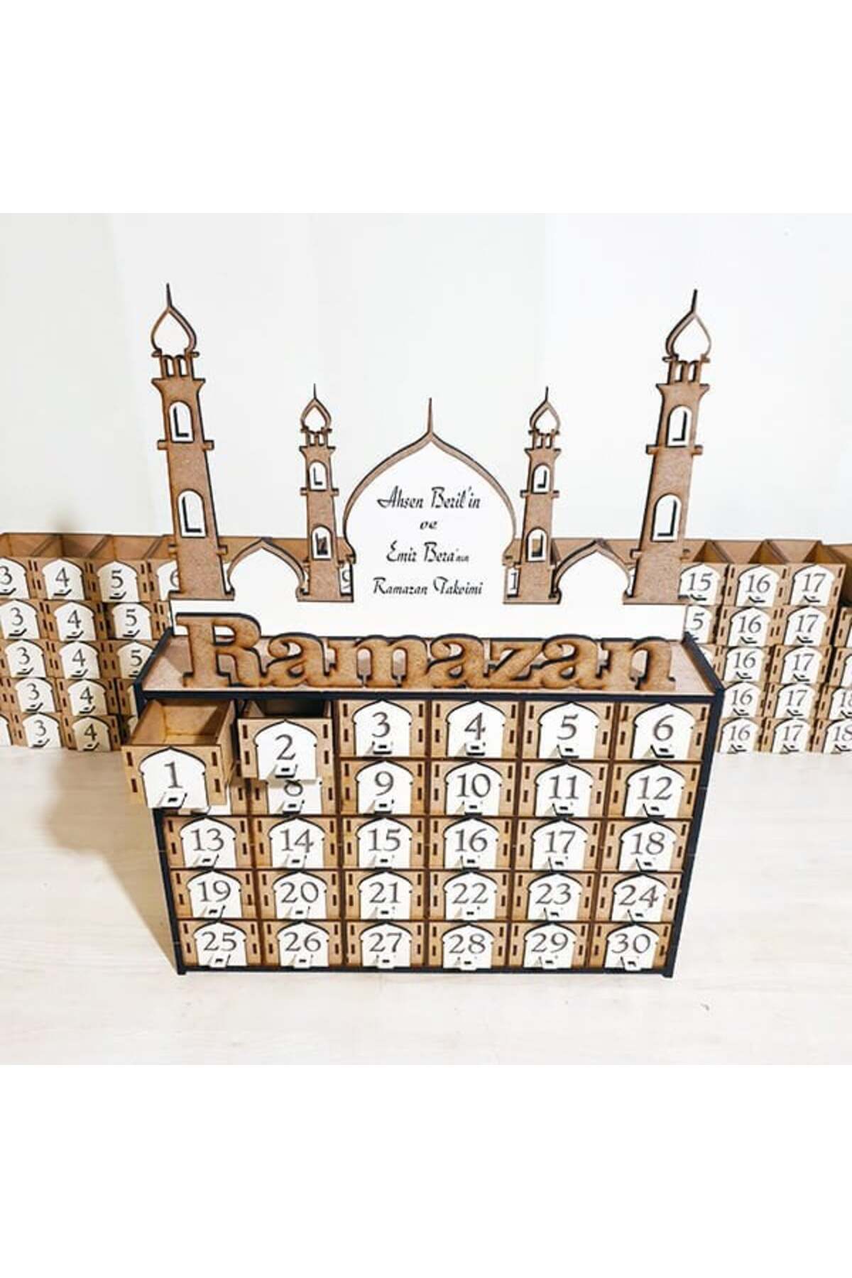 تقویم رمضان Rtm-01 | اسباب‌بازی چوبی آموزشی - جعبه‌های هدیه ویژه رمضان با کشو