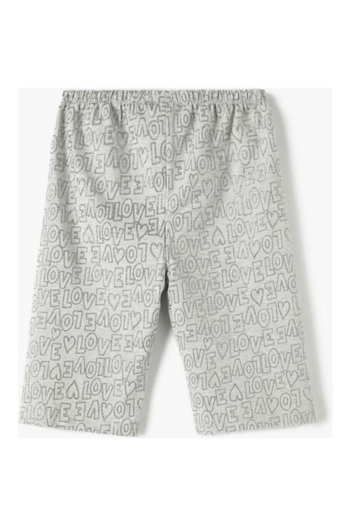 Koton-Short Tights with Print Detail and Elastic Waist 2