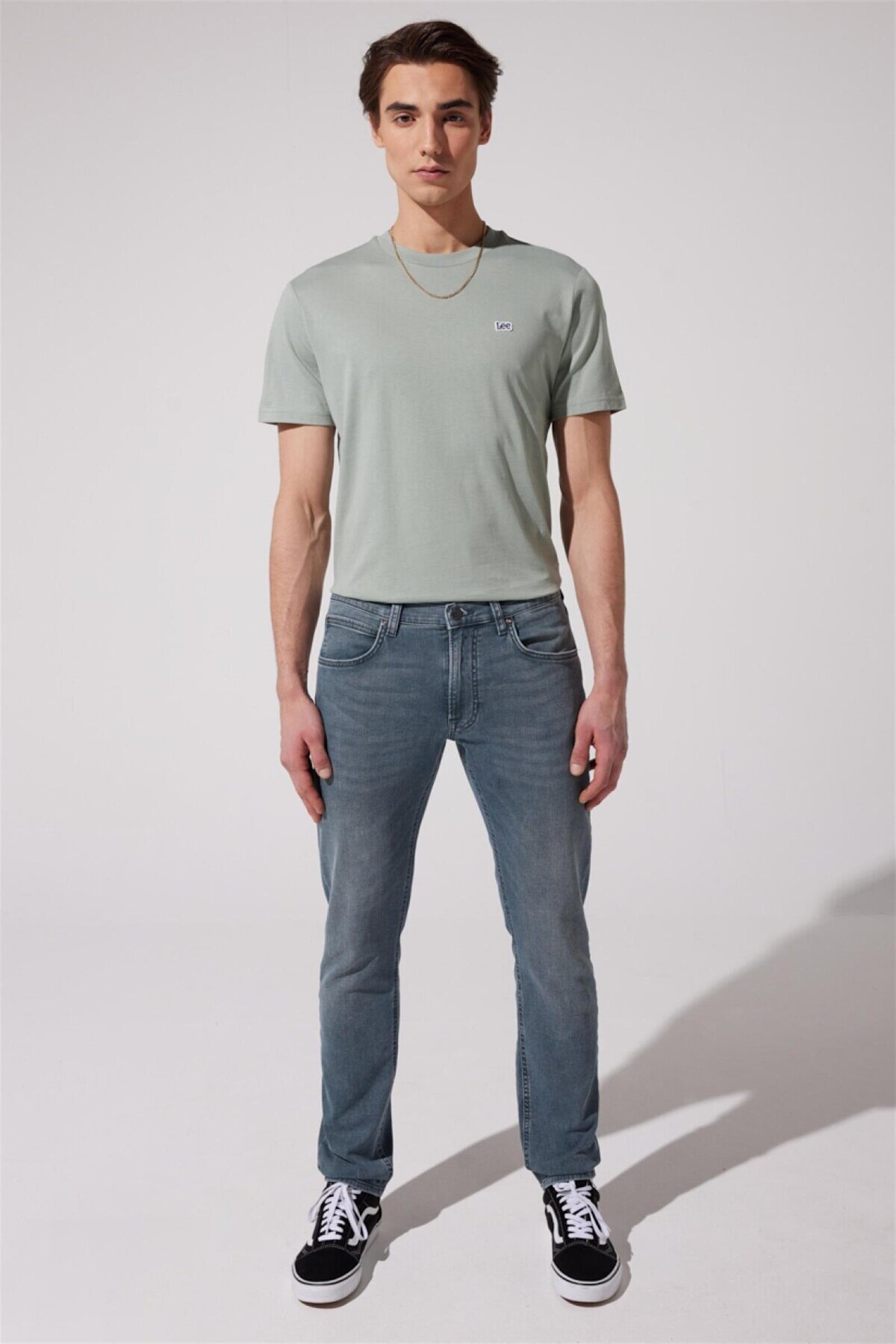 Lee  Luke Slim Fit Dar Kesim Normal Bel Mavi Esnek Jean Kot Pantolon