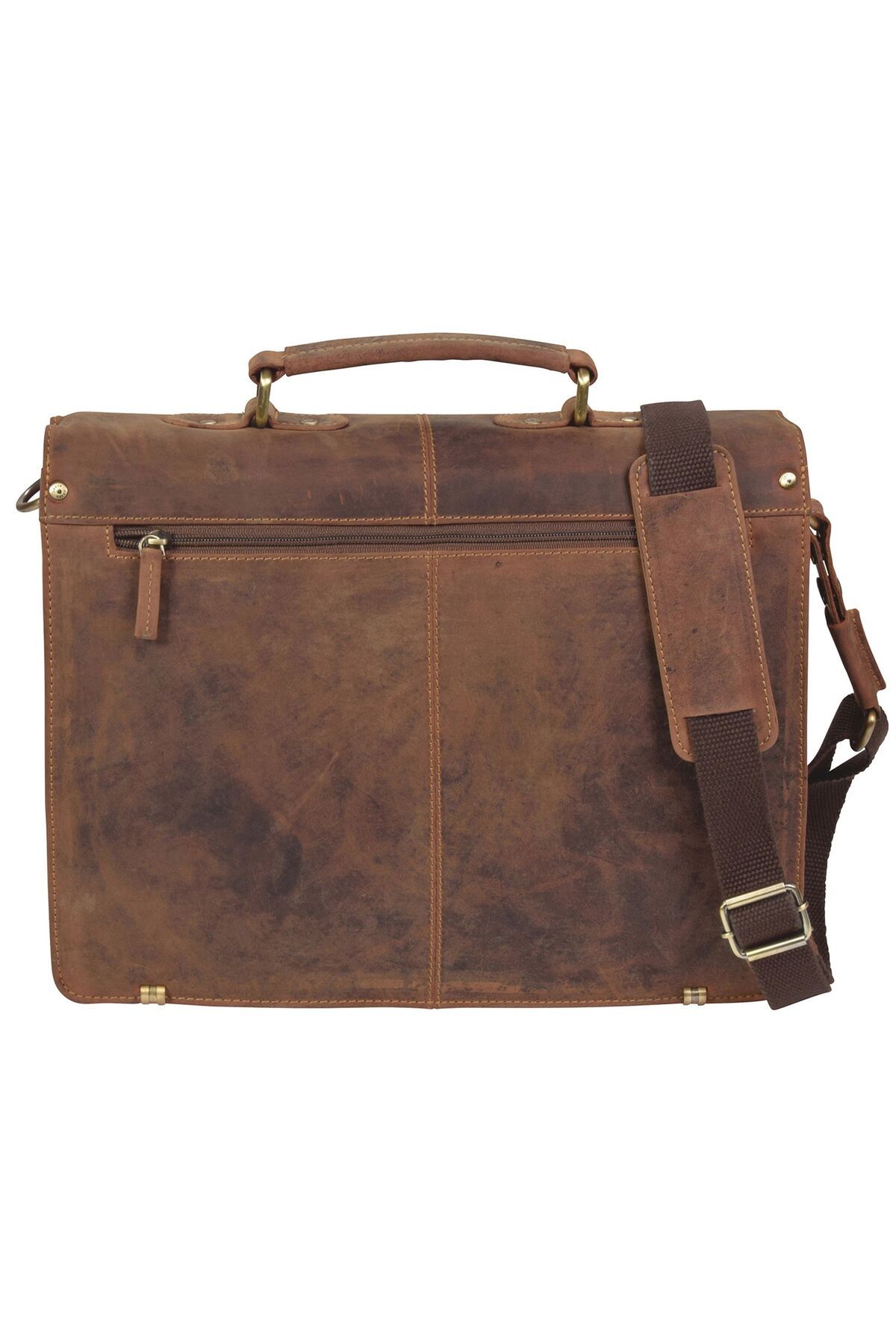 Greenburry-Vintage Aktentasche Leder 38 cm mit 2 Hauptfächern 2