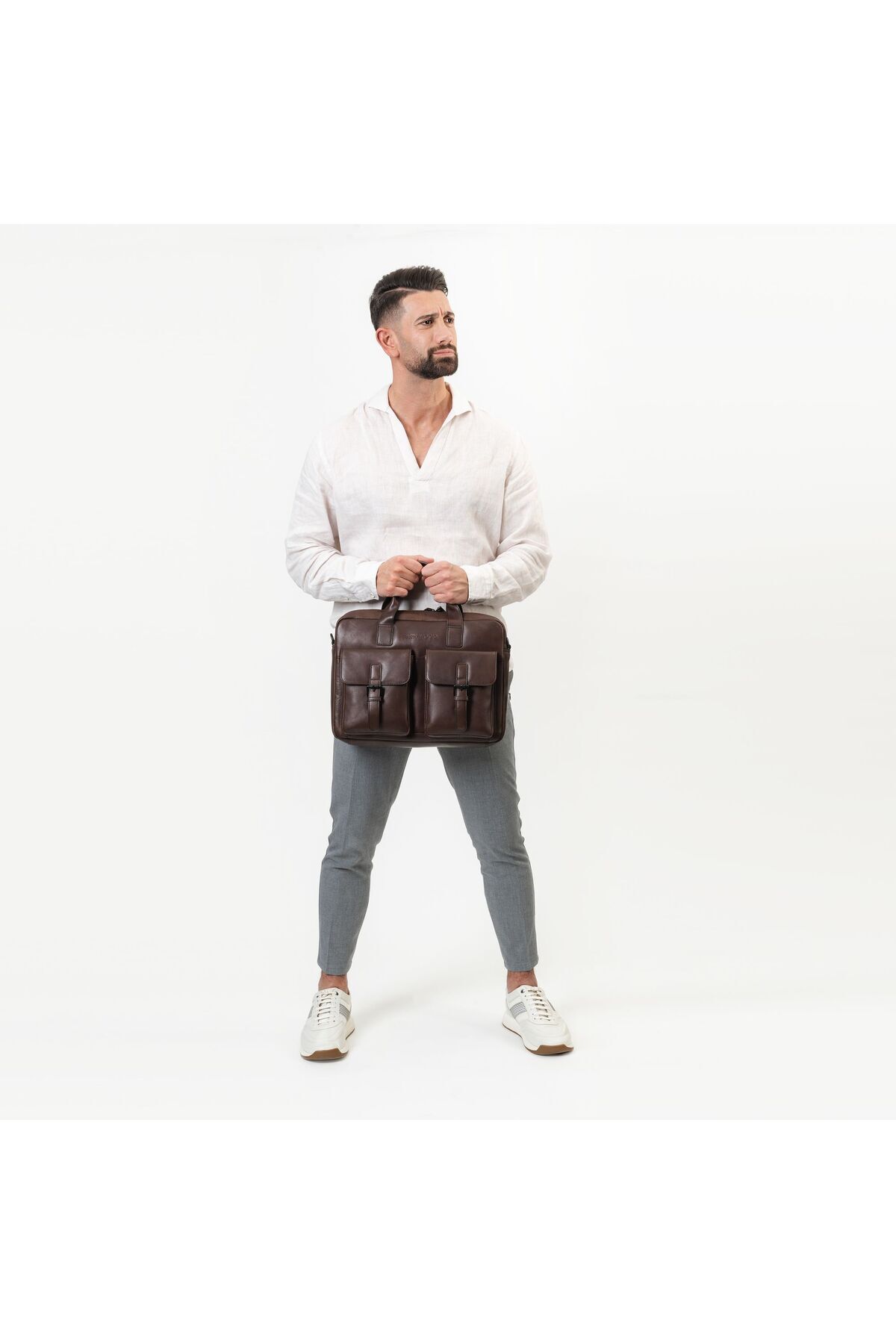 Farmhood-Tvárový počítač Memphis Aktentasche Leder 39 cm 6