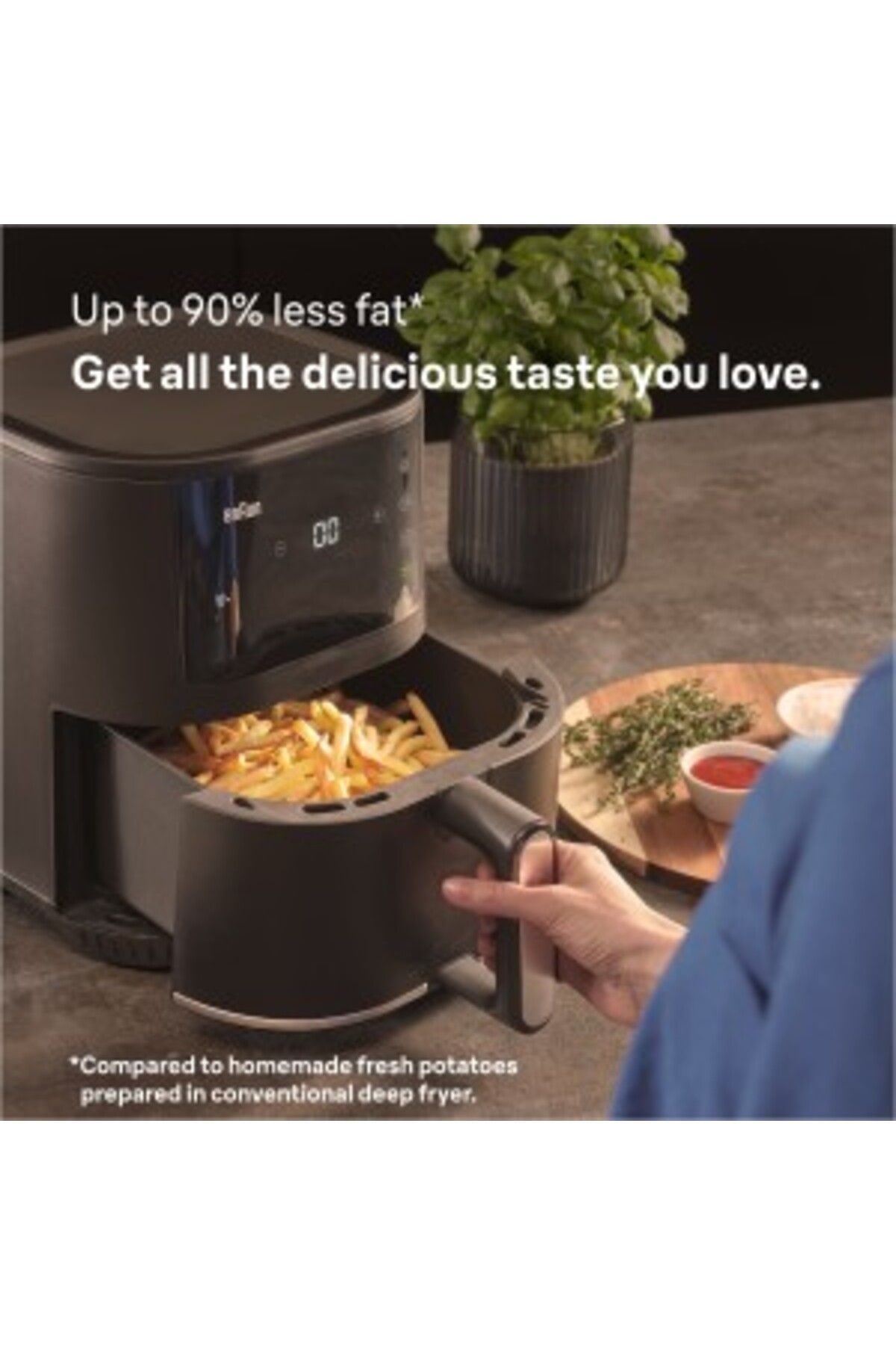 Braun-MultiFry 3 Airfryer 1500W, 4.3L Non stick Drawer, Auto off, 8 Cooking functions - HF 3030 6