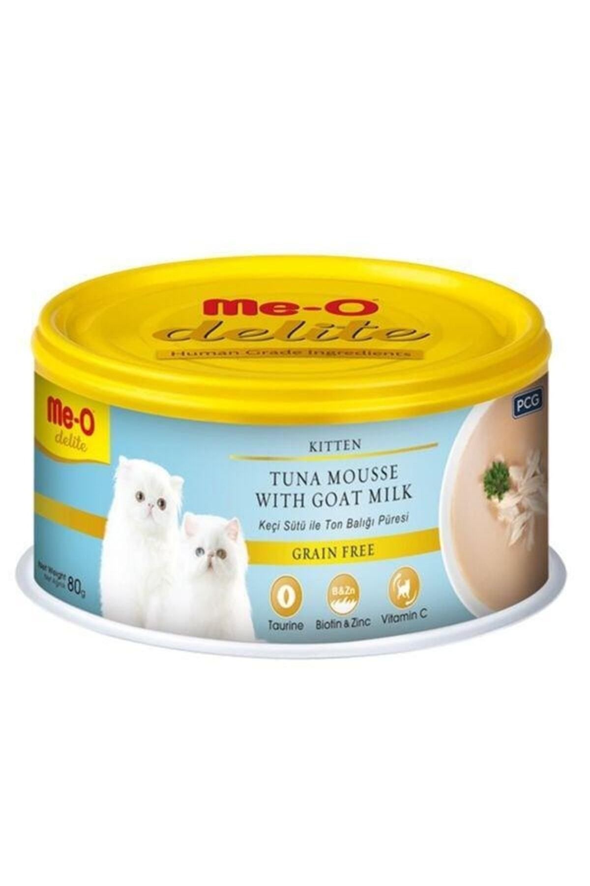 me-o Delite Kitten Ton Balığı Püresi Ve Keçi Sütlü Tahılsız Yavru Kedi Konservesi 80 G