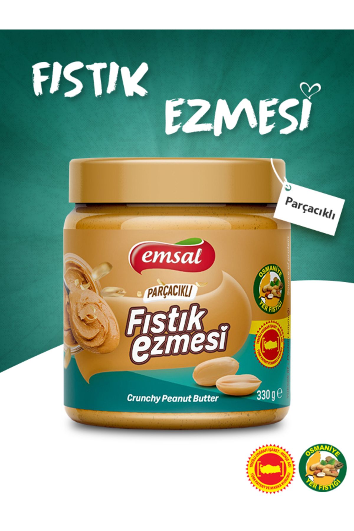 Emsal Kuruyemiş Yer Fıstık Ezmesi (Şekerli-parçacıklı)