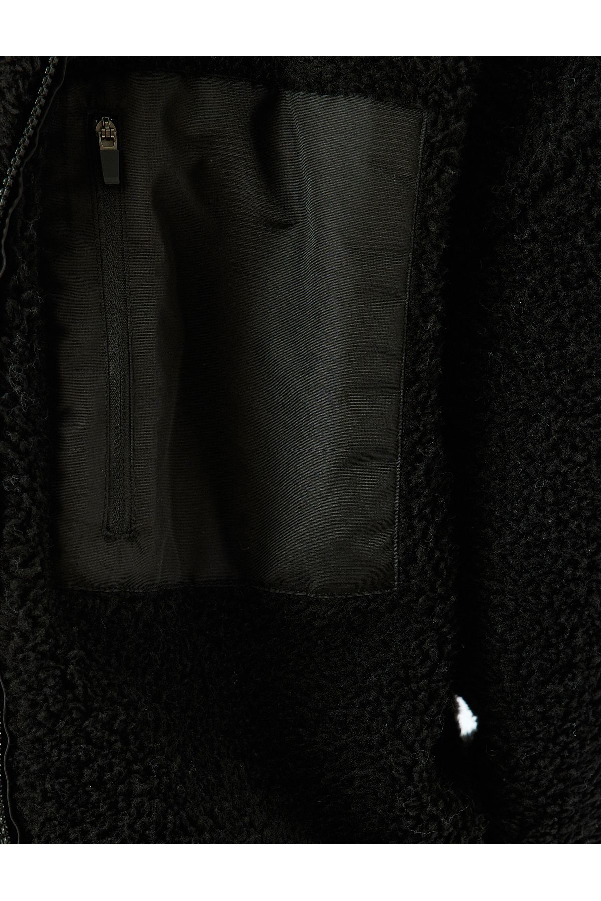 Koton-Hooded Plush Jacket with Zippered Pocket Detail 6