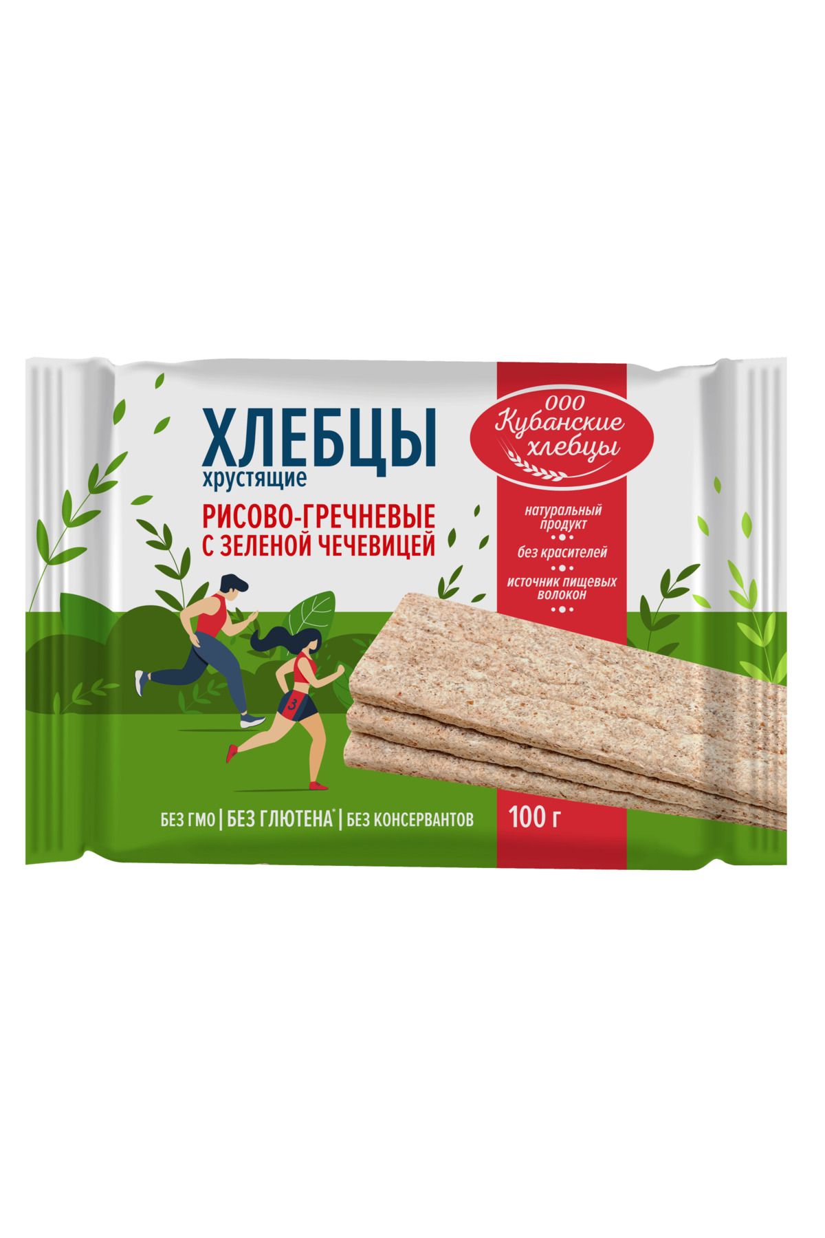 Kubanskie Khlebtsy Yeşil mercimekli pirinç-buğday gevreği 100g
