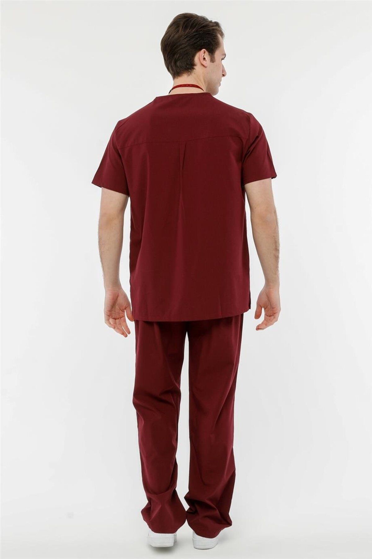 Çatı Medikal-Plus Size Ultralycra Comfy - Lycra Doctor Nurse Jersey Set (Unisex), Burgundy 6