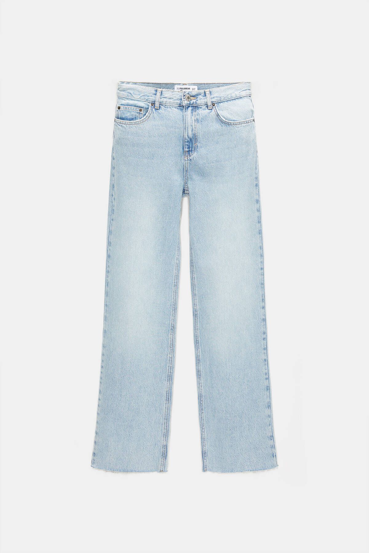 Pull & Bear-High Waist Straight Fit Jeans 6