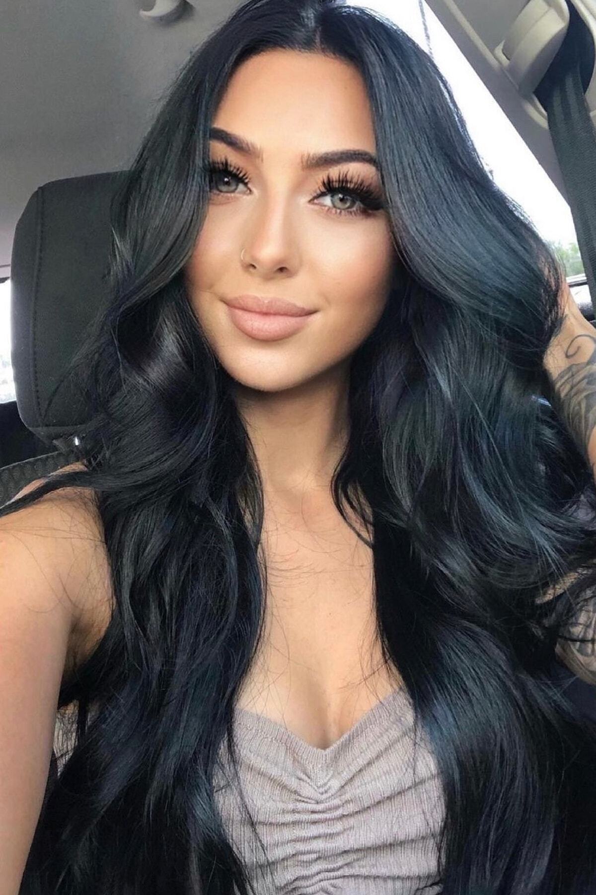 Heat Resistant Half Crescent Snap Hair - 1b - Black - Wavy - 60 Cm - 110 g (Zeynep)