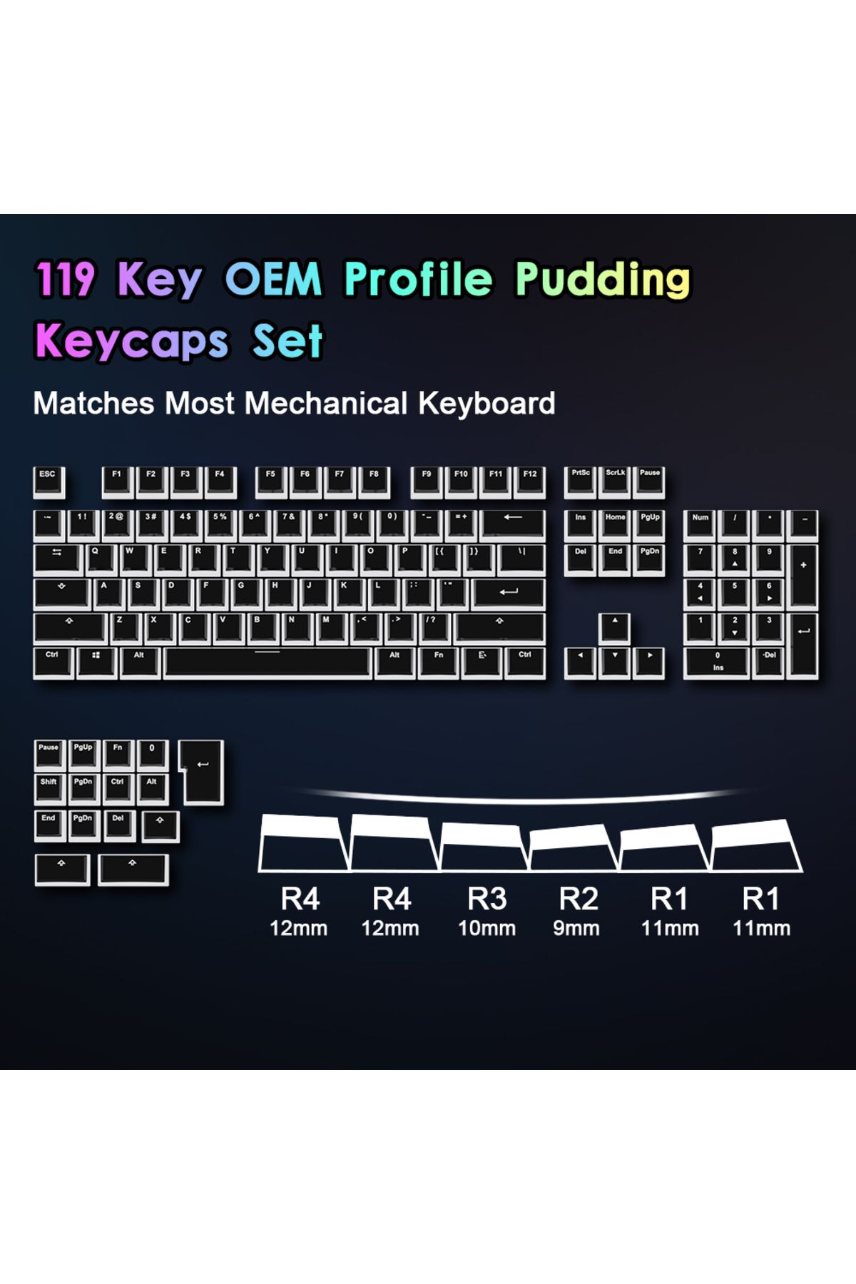Romoral-PBT Keycaps 119 Keys OEM Profile Set Custom Keycap for Key Caps Pudding keycap For MX Switch Mech... 6