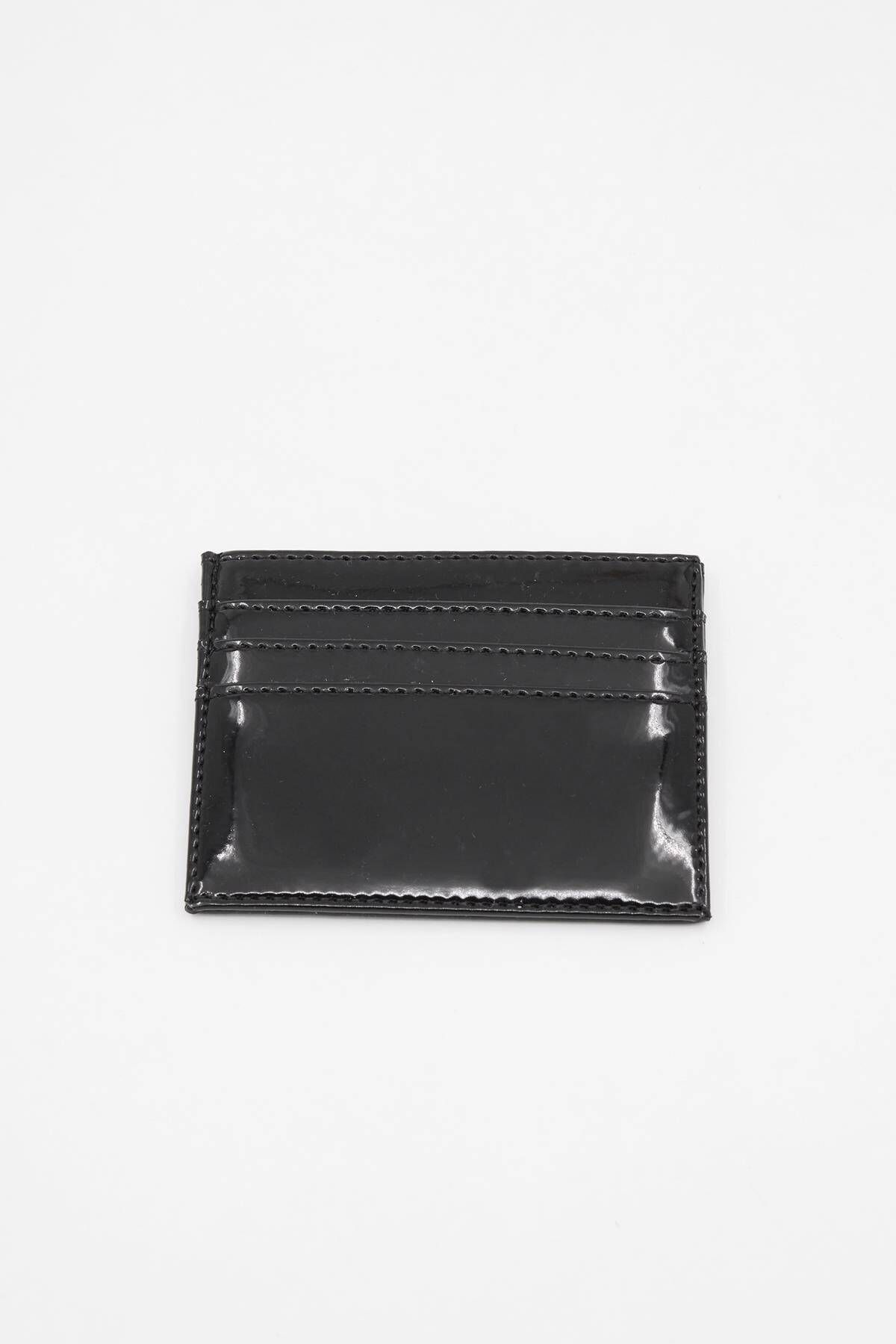 Addax-Patent Leather Mini Card Holder - CZDN128-F11 Model 1