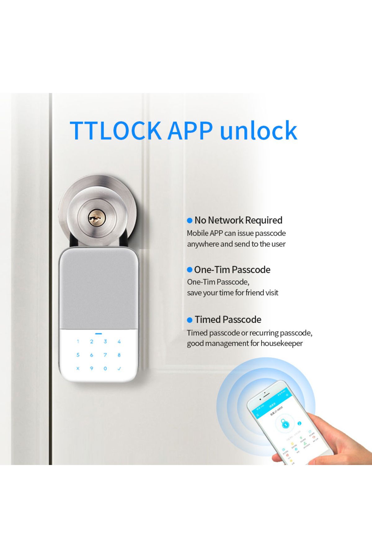 Choice-Key Safe TTlock Fingerprint Bluetooth Wifi Digital Key Box App Remote Unlock Wall Mount Security ... 6