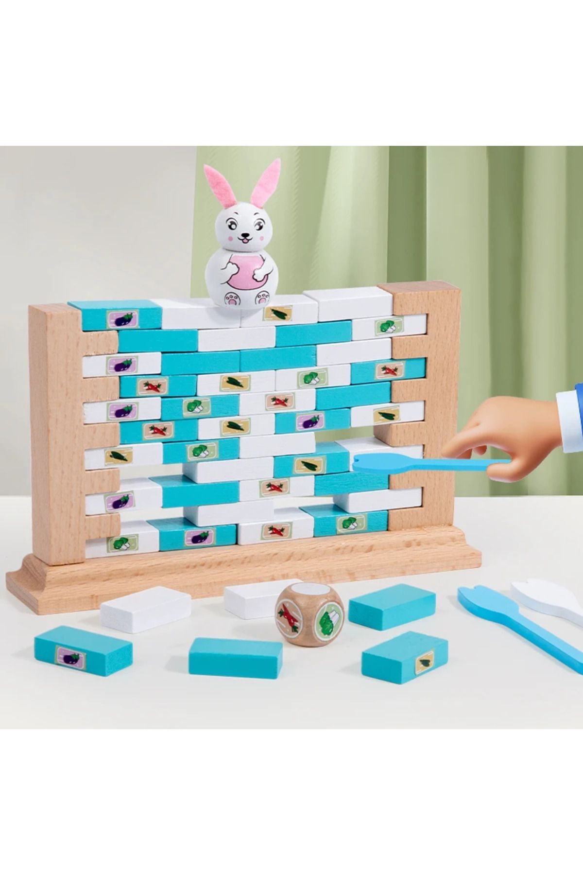 Choice-Wall Demolition Game Knock On Ice Brick Rabbit Building Push Stacking Board Educational Parent-Ch... 1