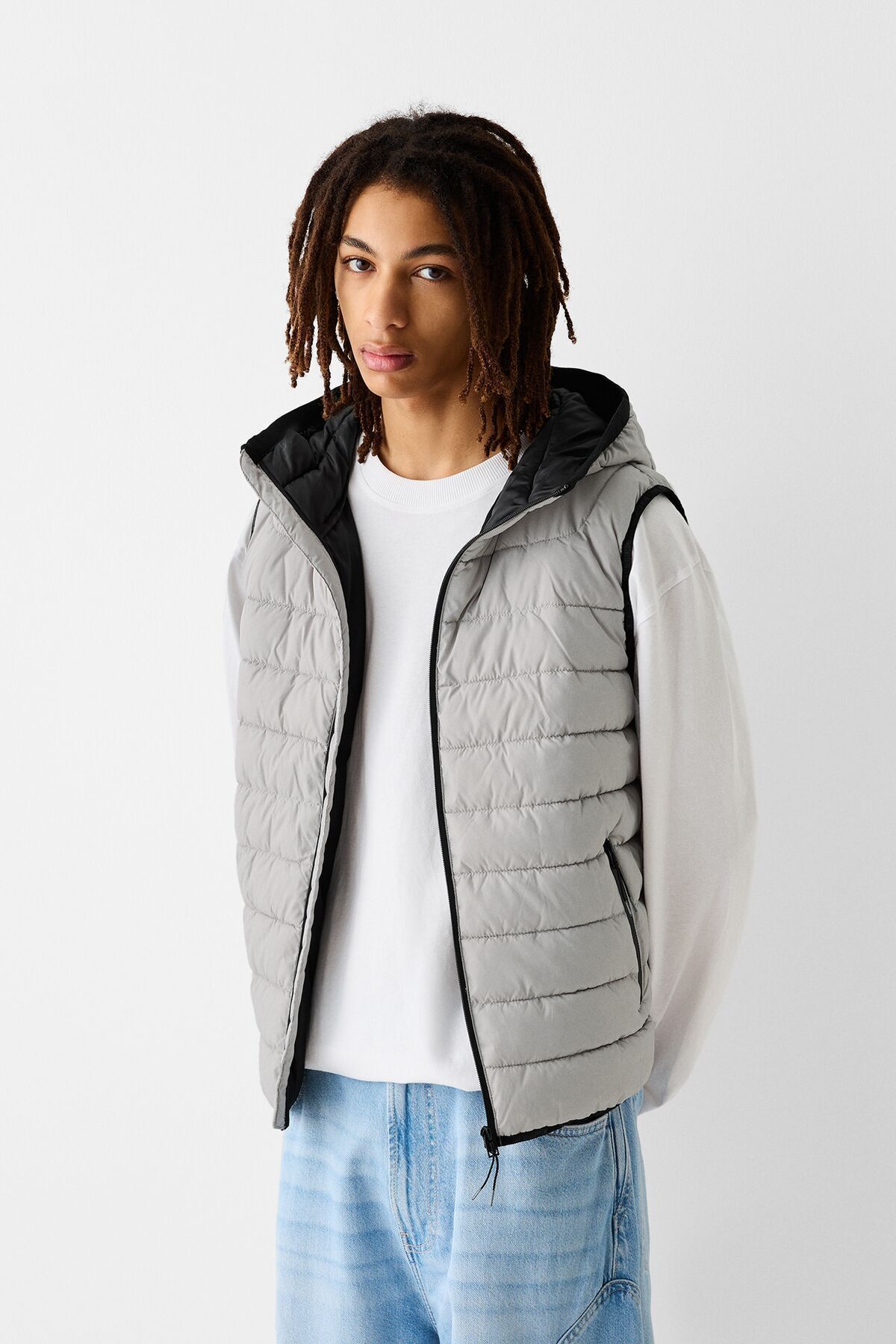 Bershka-Lightweight puffer gilet with hood 1