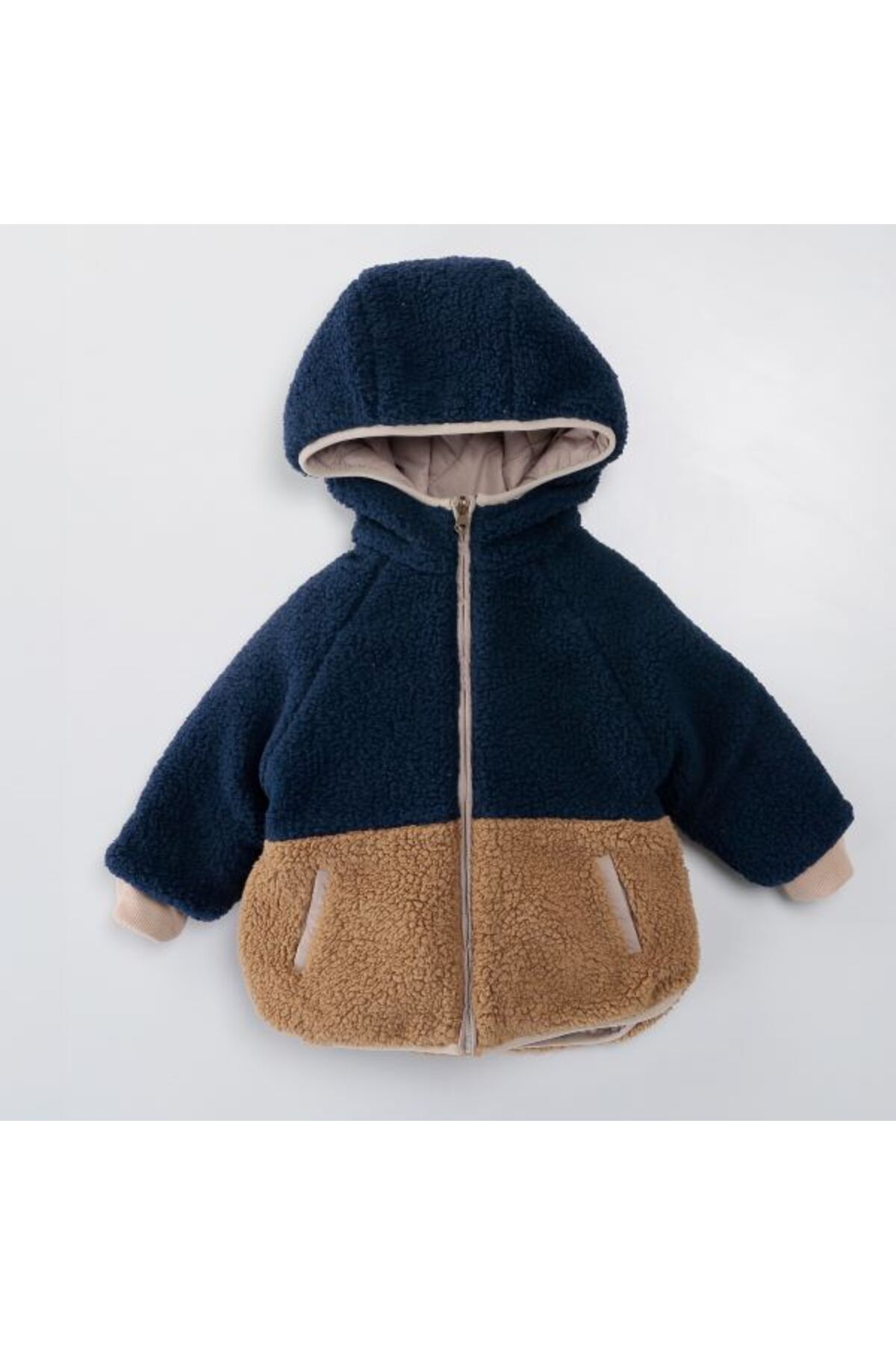 MİMBOKİDS Erkek Çocuk Çift Taraflı Mont - Capitone/Peluş Detaylı fotoğrafı 4 (önizleme)