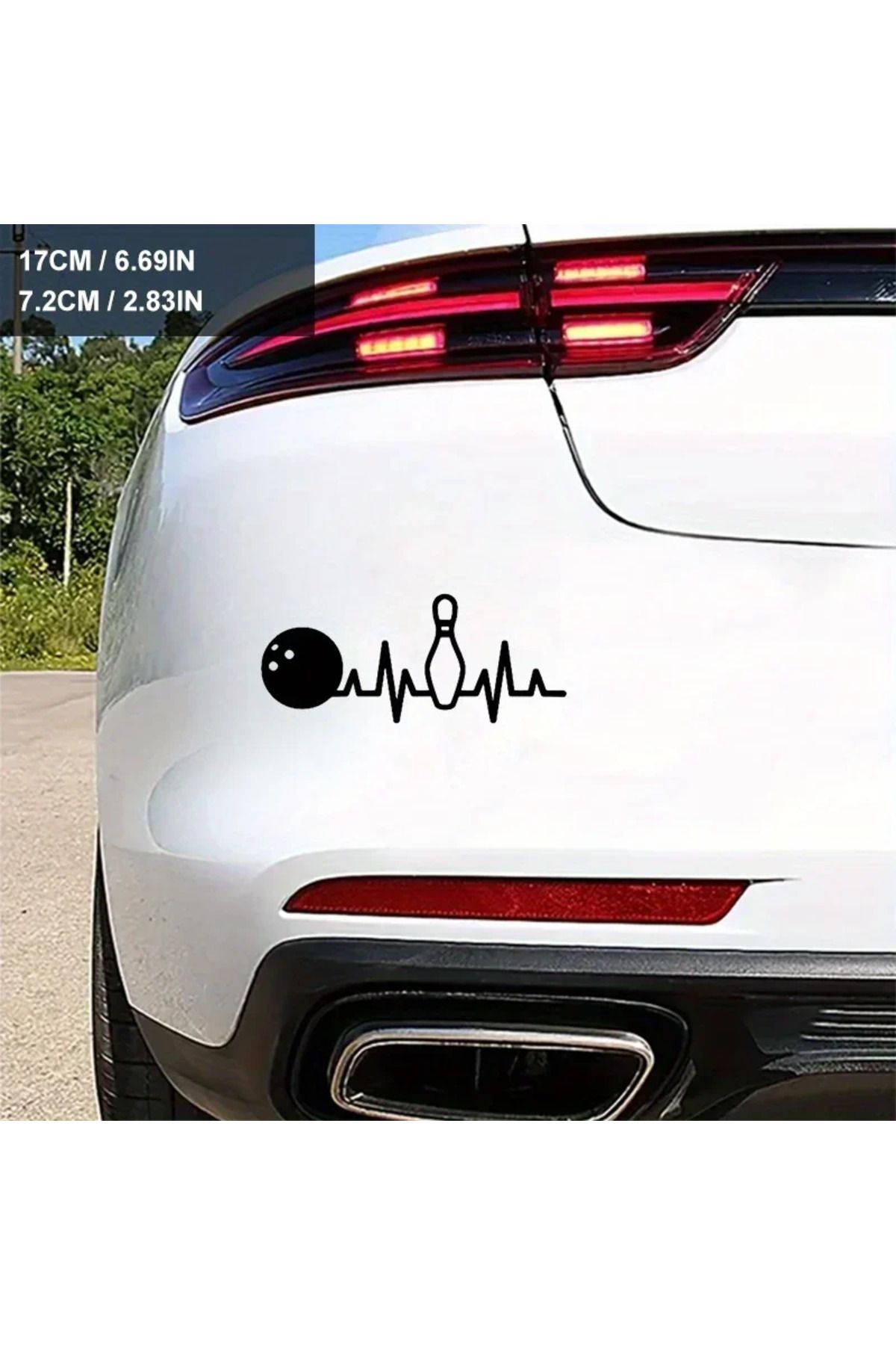 Choice-Bowling Heartbeat Reflective Car Stickers Auto Window Bumper Vinyl Decals Waterproof Decal Creati... 3