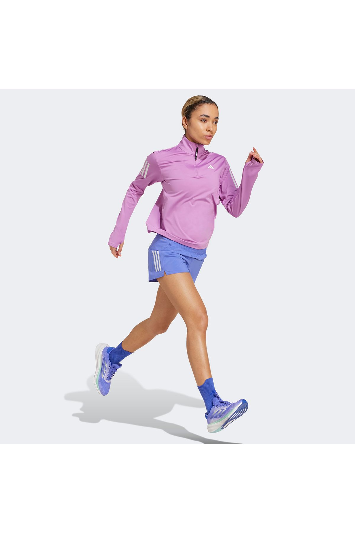 adidas-Own the Run Women's Purple Running Sweatshirt 1