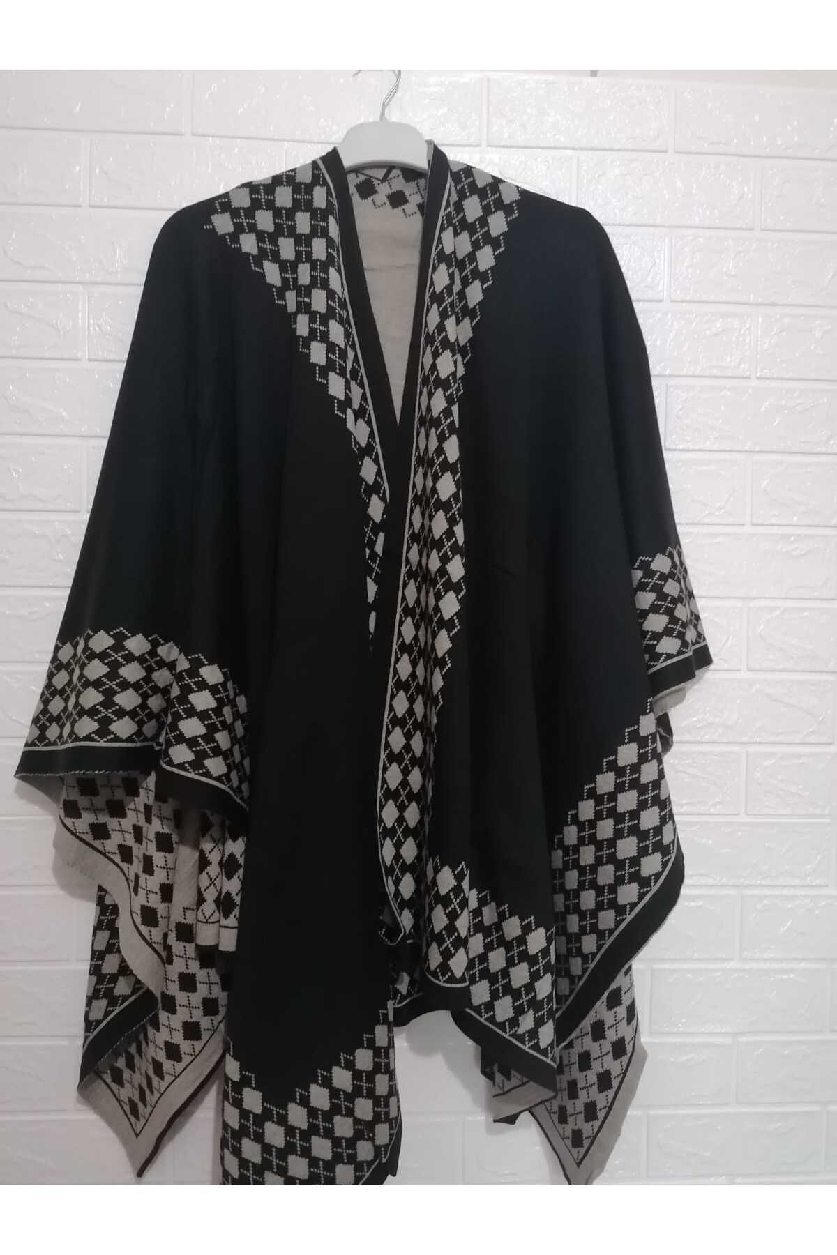 anne moda ankara-1. Poncho lung de calitate King Size 4