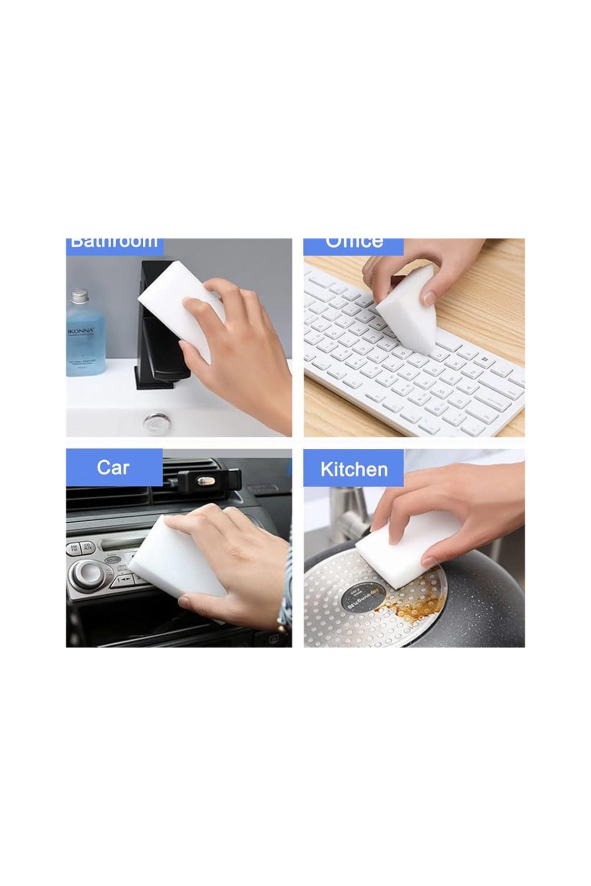 SİLVER HOME-Silver Home Magic Sponge Multipurpose Practical Easy to Use Cleaning 4 Pieces 4