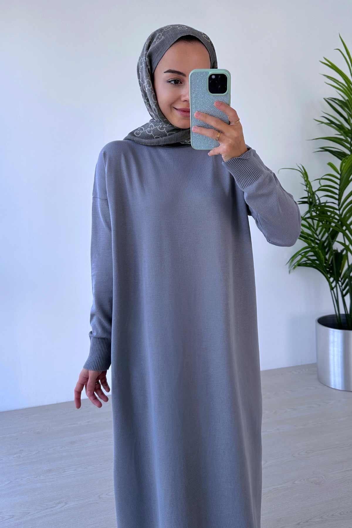 Ka Hijab-Rochie Hijab Mercerizată - Gri 4