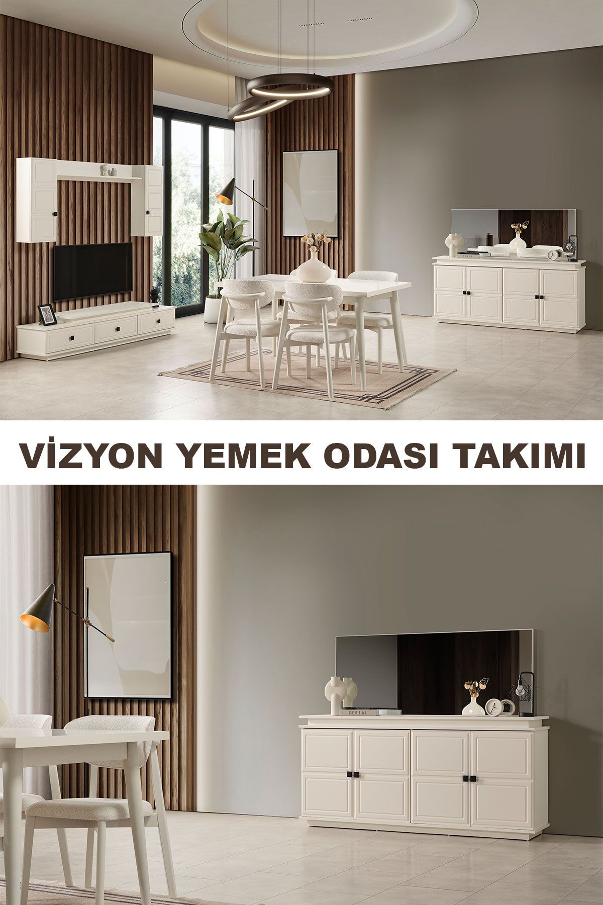 Breda Home Concept Vizyon Duvar Üniteli Yemek Odası Takımı