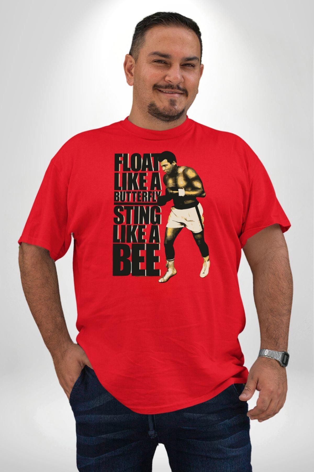 Angemiel-Red Large Size Unisex Ali Boxing - Front Printed Fly Like Butterfly I'm Like A Bee 3
