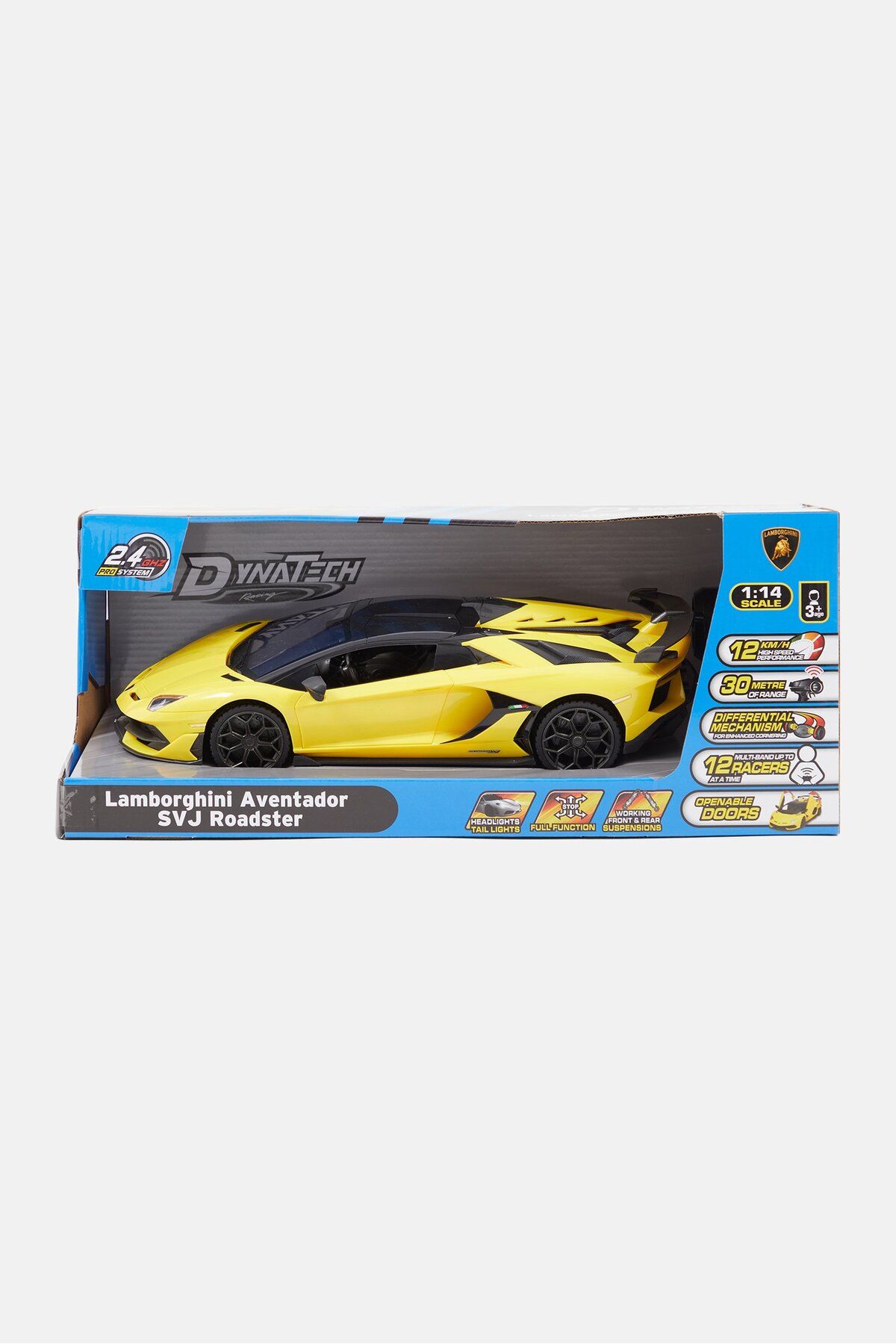 Dynatech-RC Lamborghini Aventador SVJ Roadster Licensed Car, Yellow 1