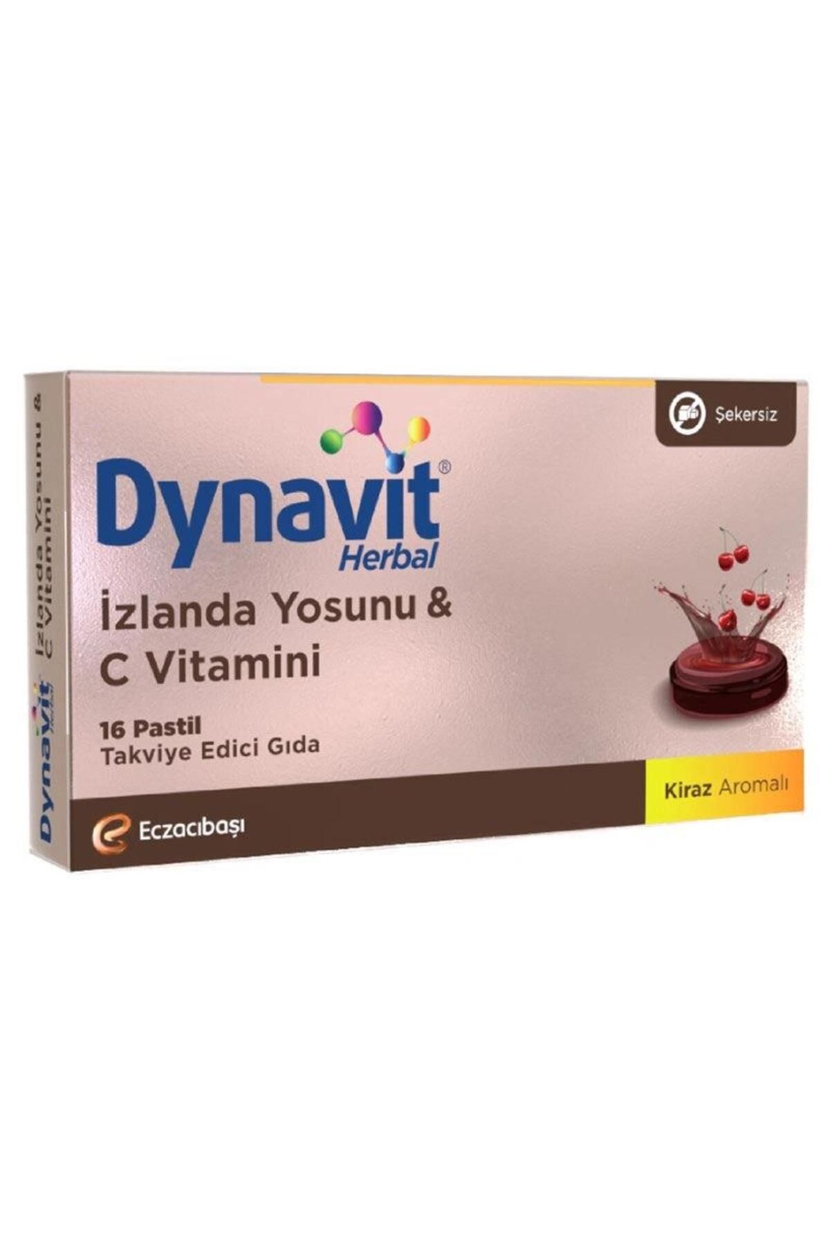 Dynavit Herbal İzlanda Yosunu Ve C Vitamini İçeren Kiraz Aromalı Takviye Edici Gıda 16 Pastil