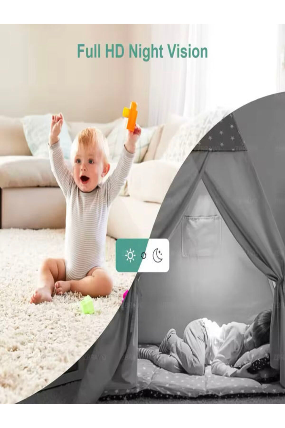BAYINDIRELEKTRONİK Hareket Algılama & Yüz Tanıma Özellikli Gece Görüş 5MP 1080P IP Kamera Bebek Güvenlik Kamerası fotoğrafı 2 (önizleme)