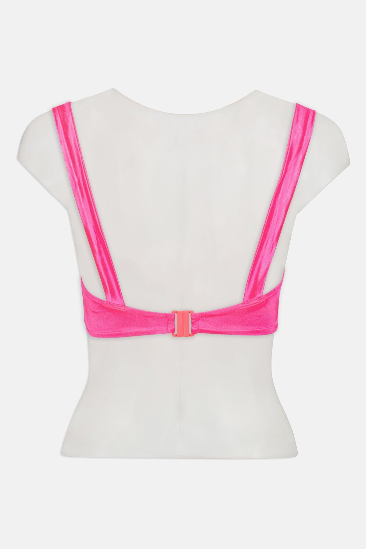Asos Design-Women Solid Bikini Top, Neon Pink 2