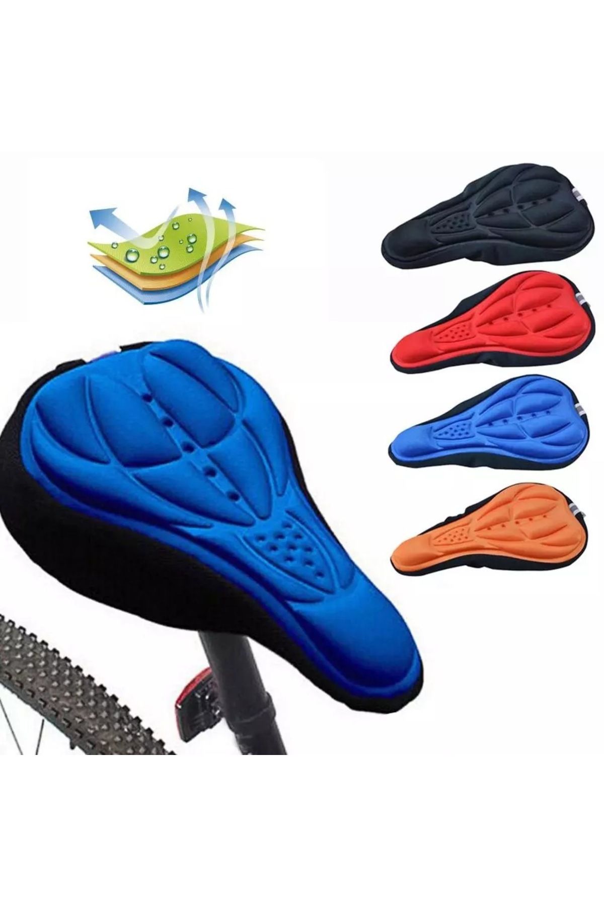 Choice Mountain Bike 3D Saddle Thickened Soft Sleeve Comfortable Breathable Sponge Foam Seat Cushion Bic. Trendyol