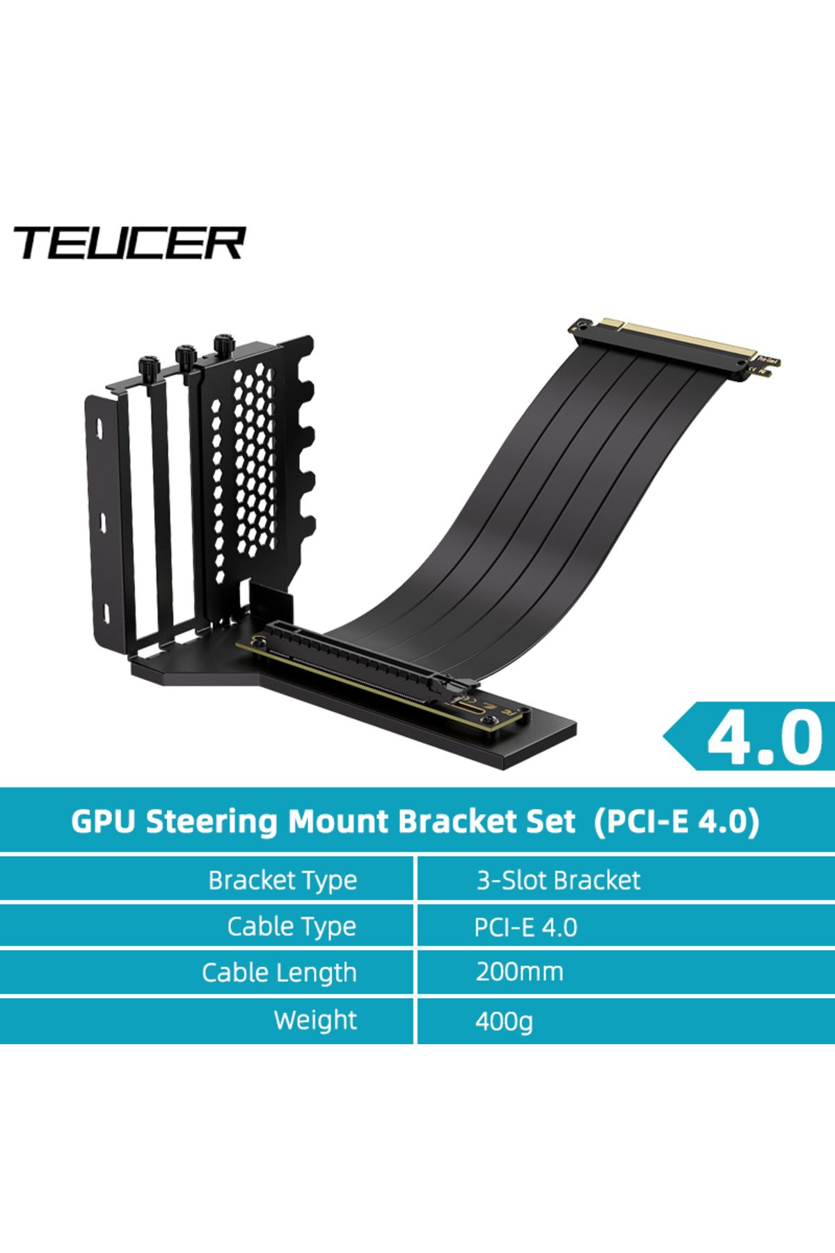 Choice-TEUCER L-Z3 PCI-E3.0 Graphics Card Vertical Mounting Bracket 200mm PCI-E 4.0 x16 Extension Cable ... 1