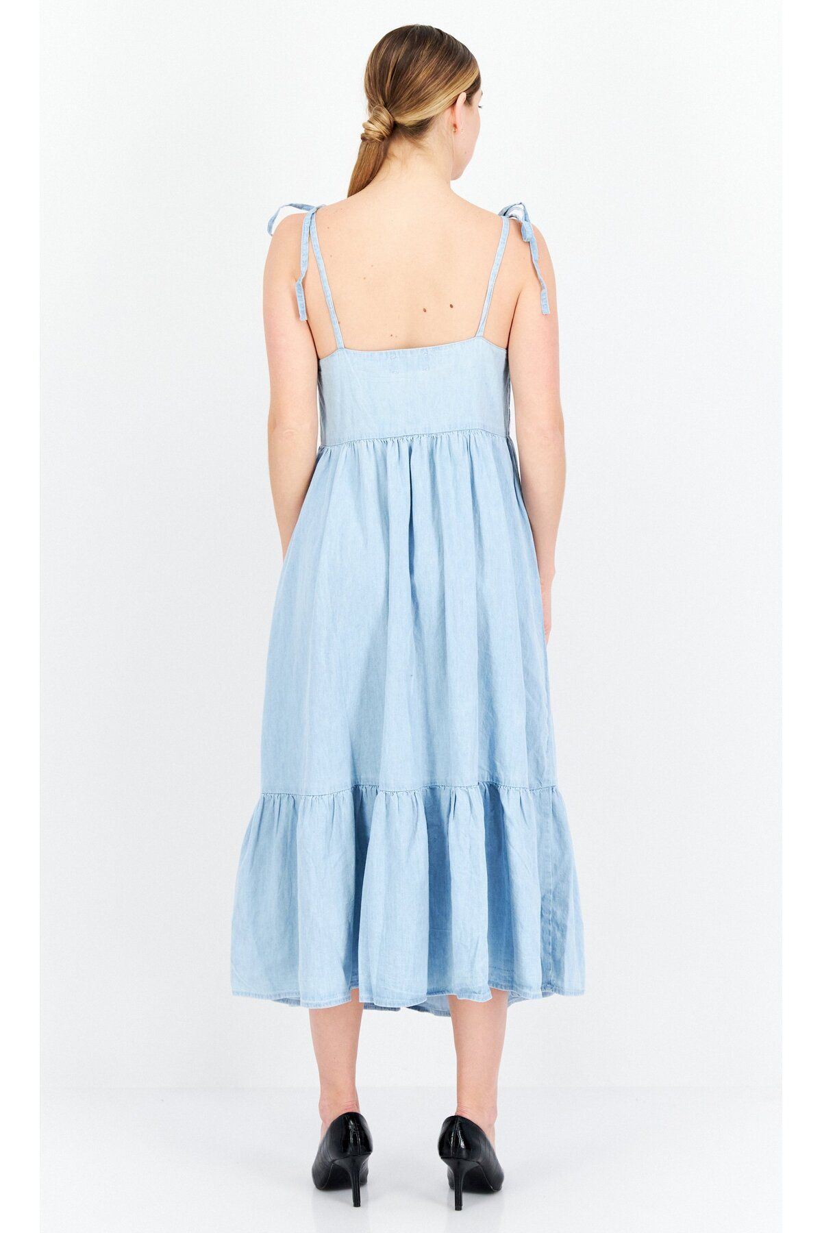 Asos Design-Maternity Washed Midi Dress, Light Blue 3
