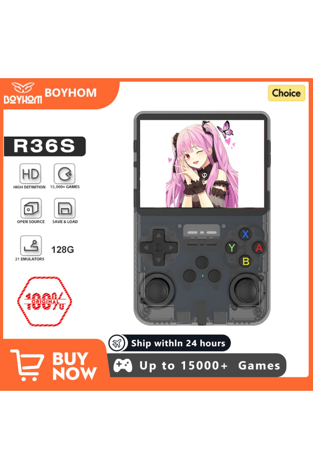 Choice-Open Source R36S Retro Handheld Video Game Console Linux System 3.5 Inch IPS Screen Portable Pock... 3