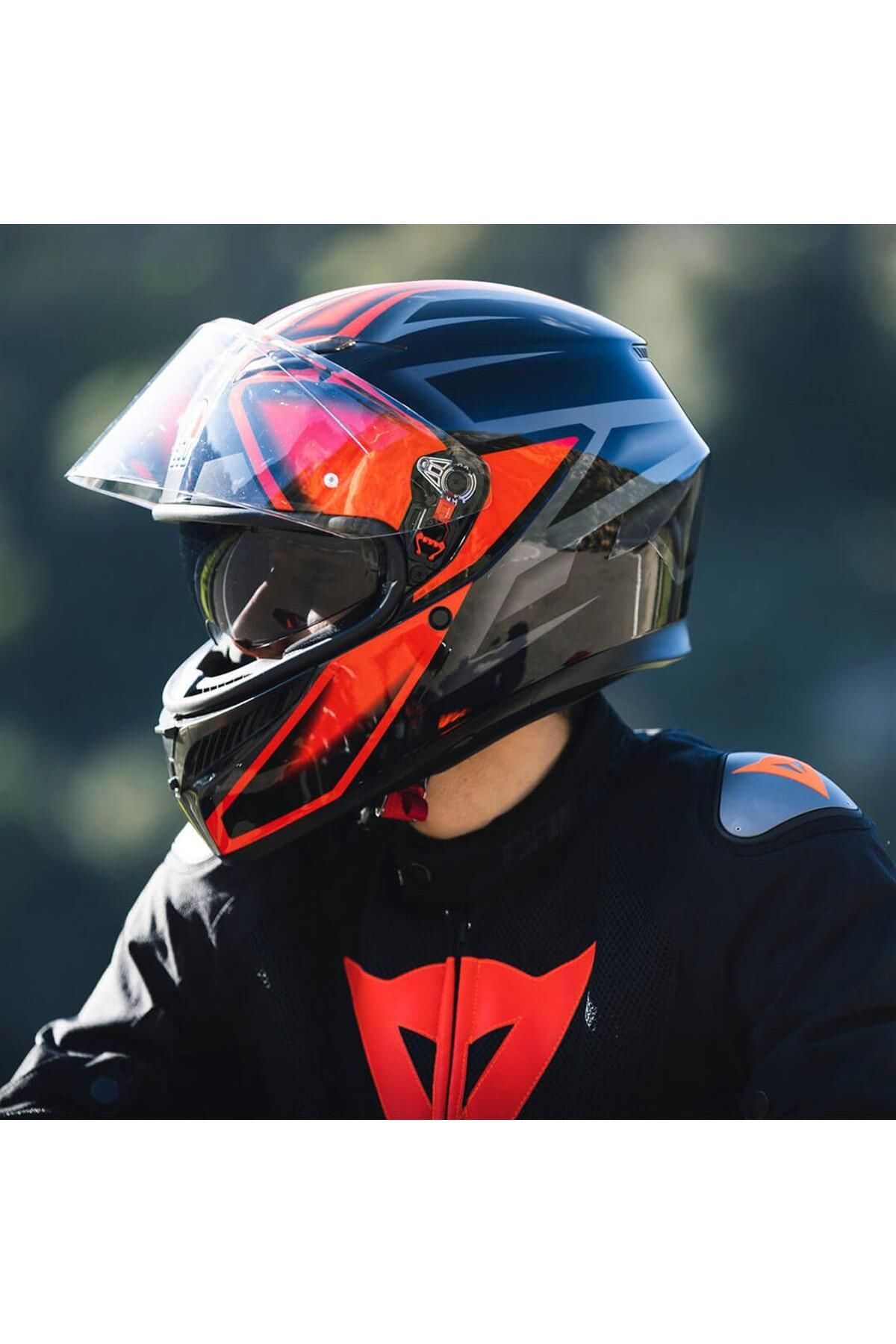 AGV K3 Mplk Compound Matt Black Red Kapalı Kask - Fiyatı, Yorumları
