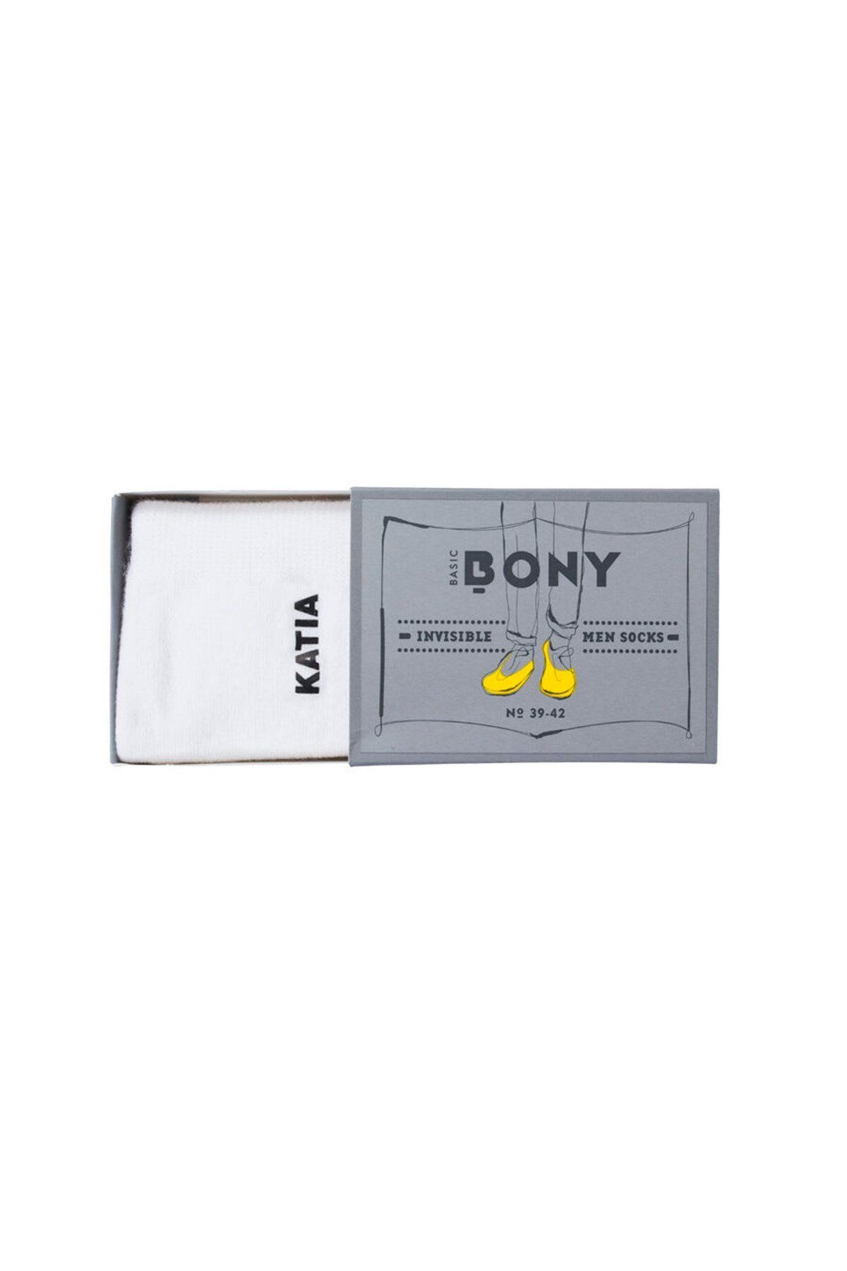 Katia&Bony-Herren Basic Invisible Socken Weiß 1