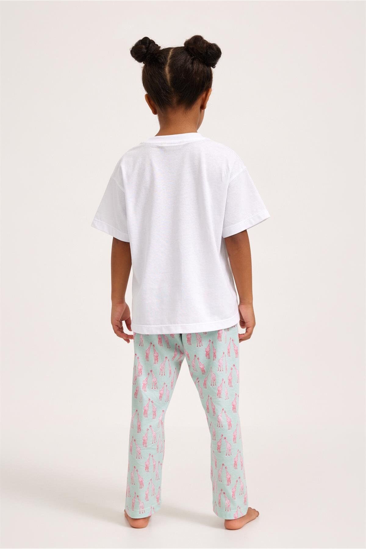 Katia&Bony-Fun Giraffe Girl's Pajama Bottom Green 2