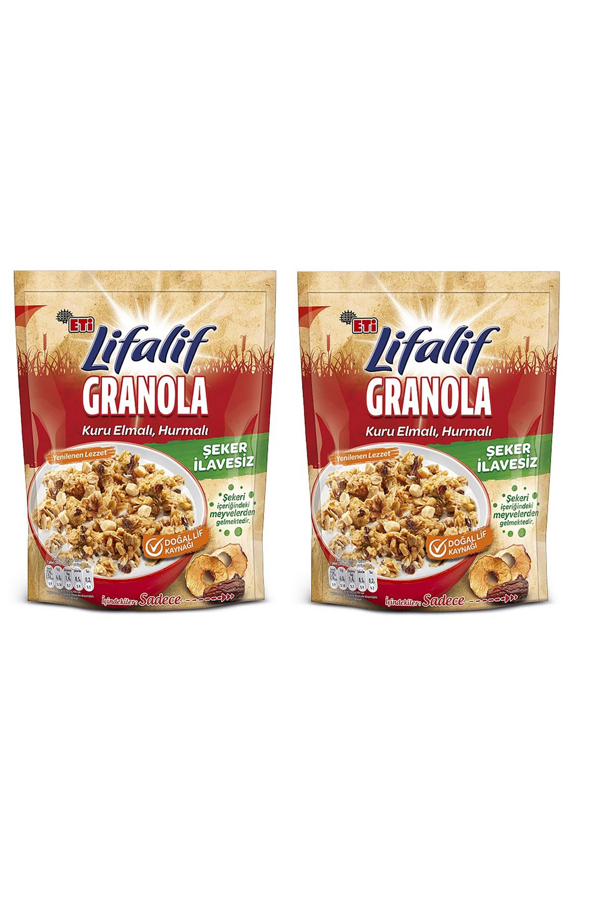 Eti Lifalif Granola Kuru Elmalı,Hurmalı 200G*2 adet