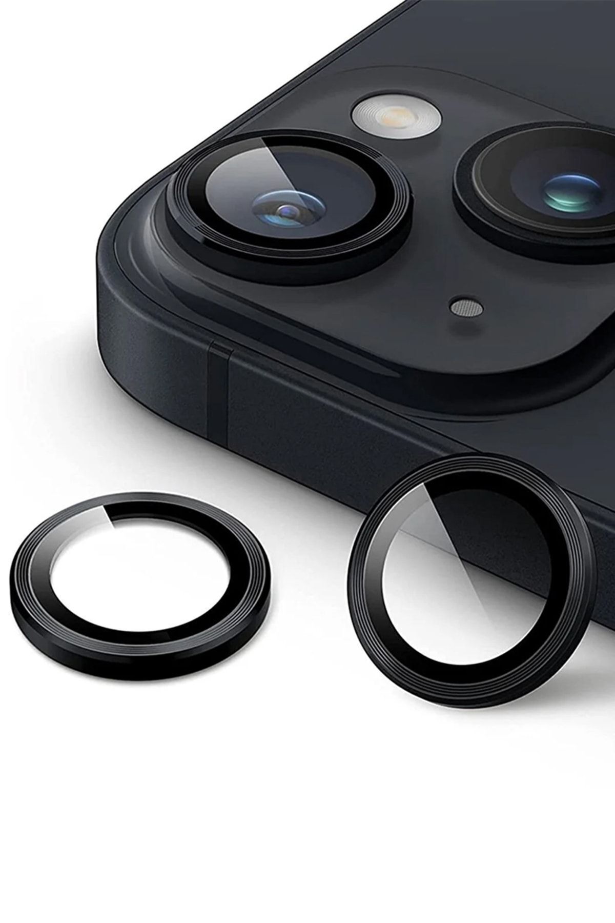 Iphone 14-14 Plus Compatible Camera Lens Protector Aluminum Alloy Black