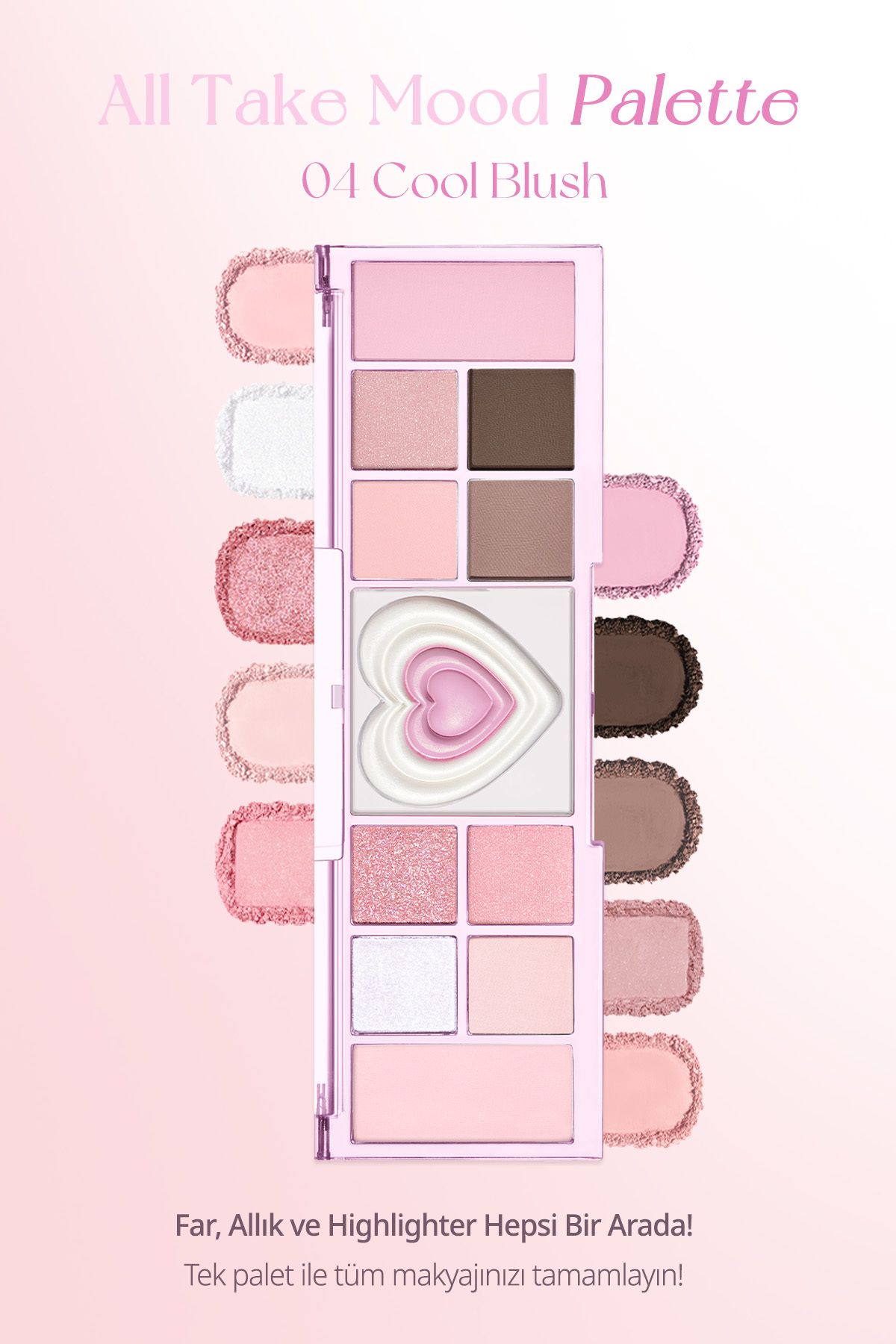 PERIPERA-# 04 Cool Blush Makeup Palette - Multifunctional, All Take Mood Like (Night Perry) 2